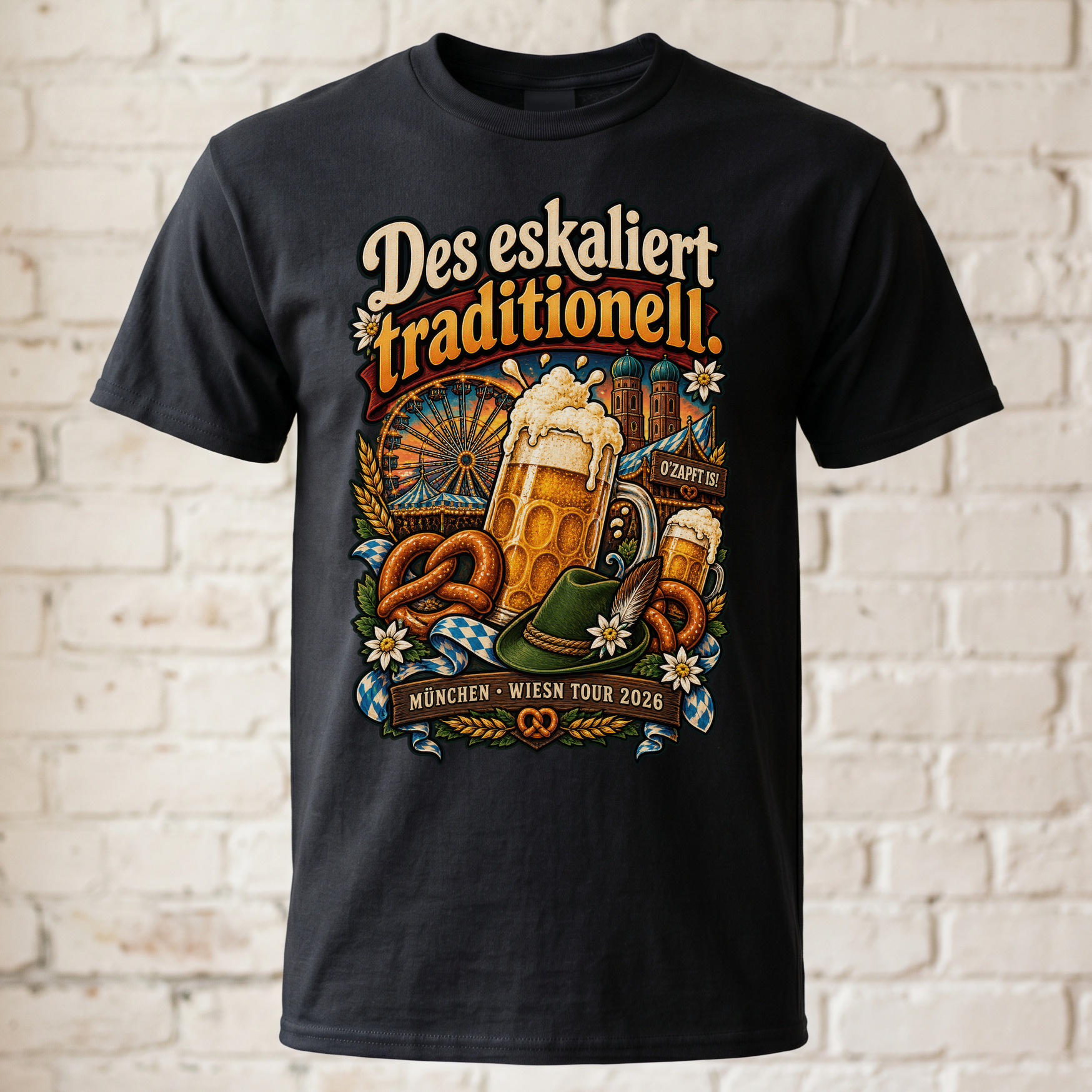 Des eskaliert traditionell T-Shirt Oktoberfest Wiesn Tour 2026 München Bier Festzelt Geschenk Herren Damen