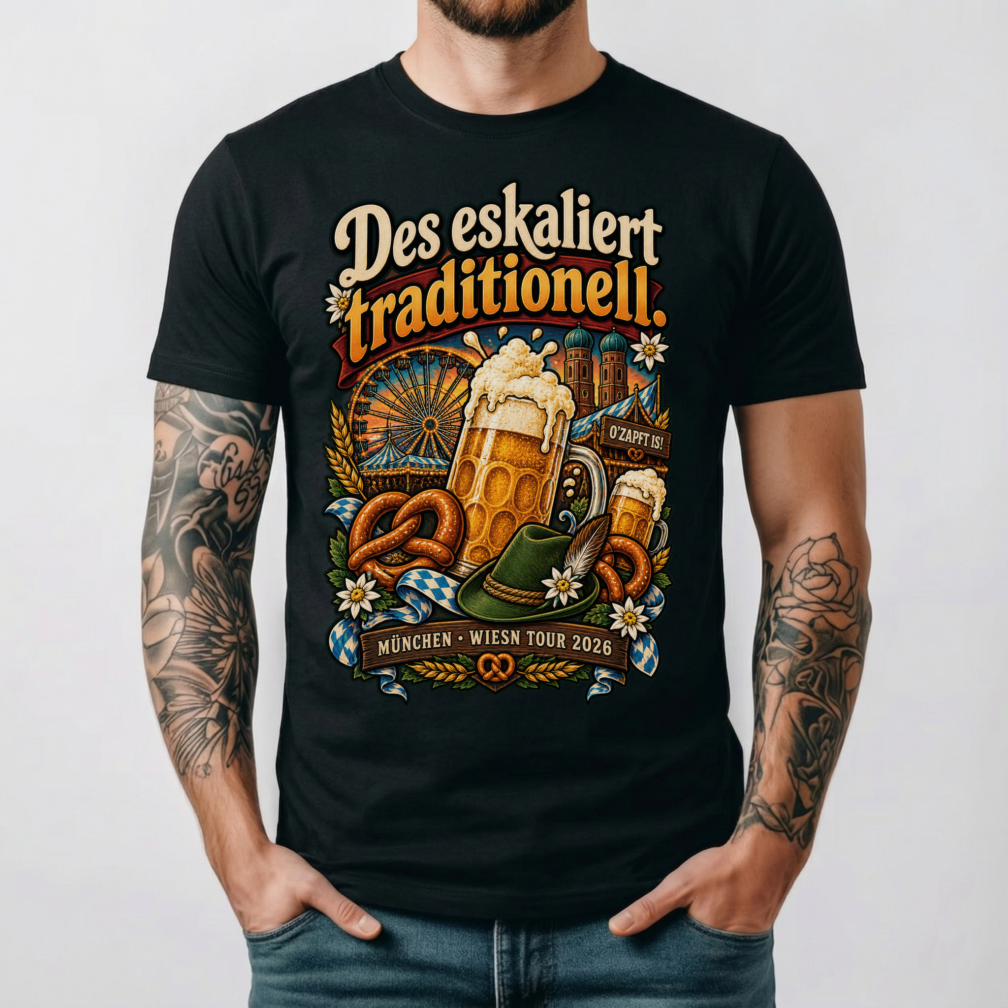 Des eskaliert traditionell T-Shirt Oktoberfest Wiesn Tour 2026 München Bier Festzelt Geschenk Herren Damen