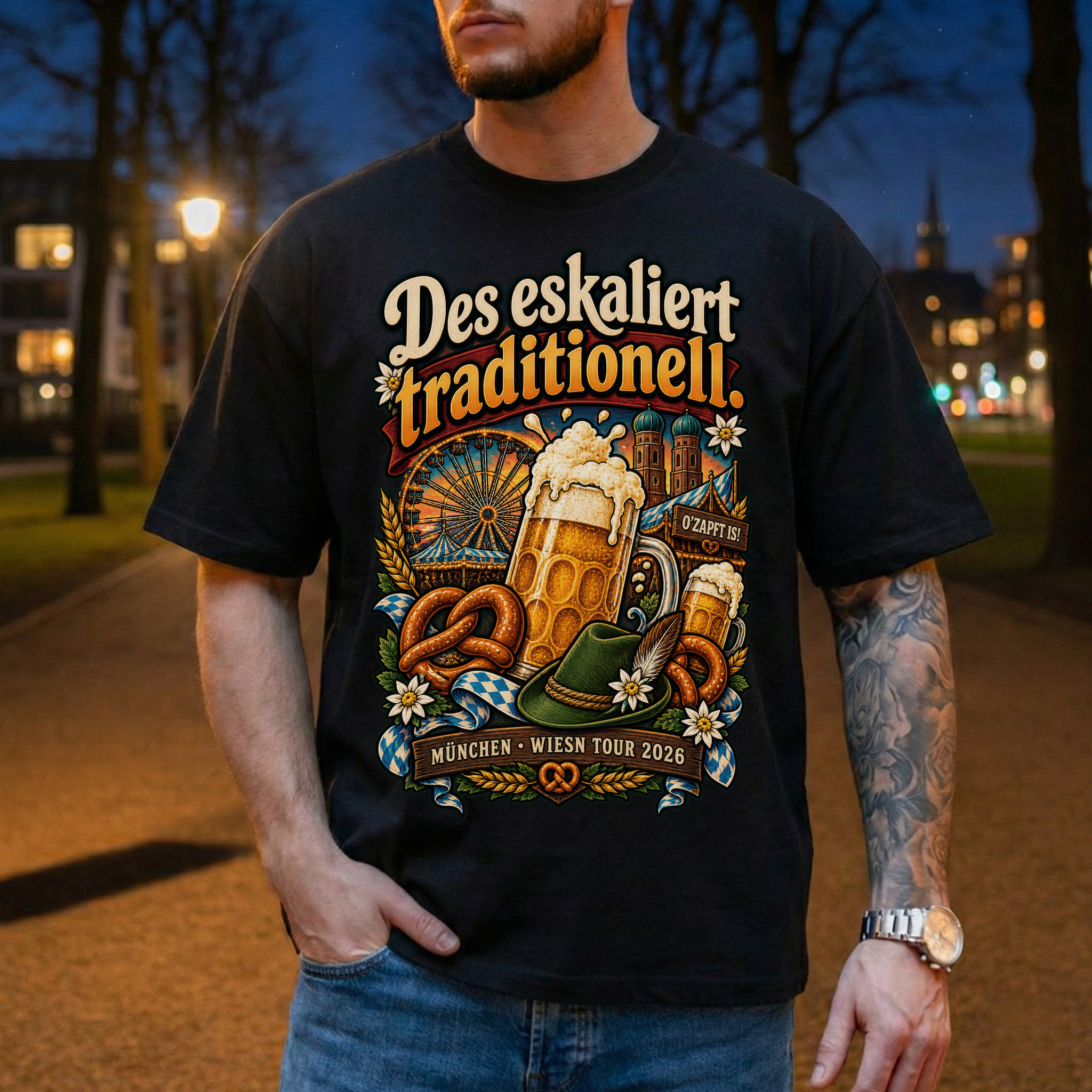 Des eskaliert traditionell T-Shirt Oktoberfest Wiesn Tour 2026 München Bier Festzelt Geschenk Herren Damen