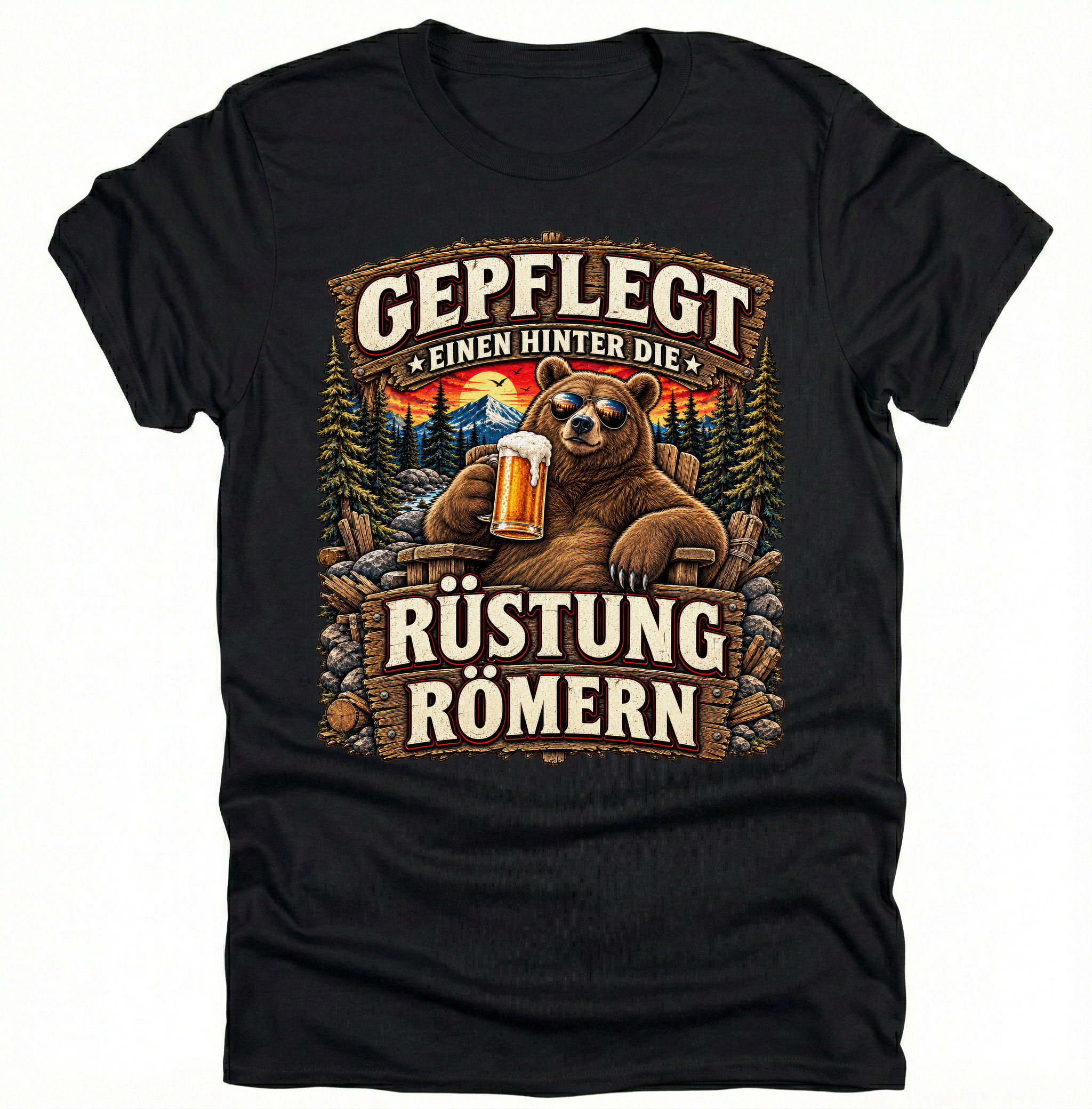 Gepflegt Einen Hinter Die Rüstung Römern T-Shirt lustig Bär Bier Shirt Herren Wikinger Mittelalter Geschenk