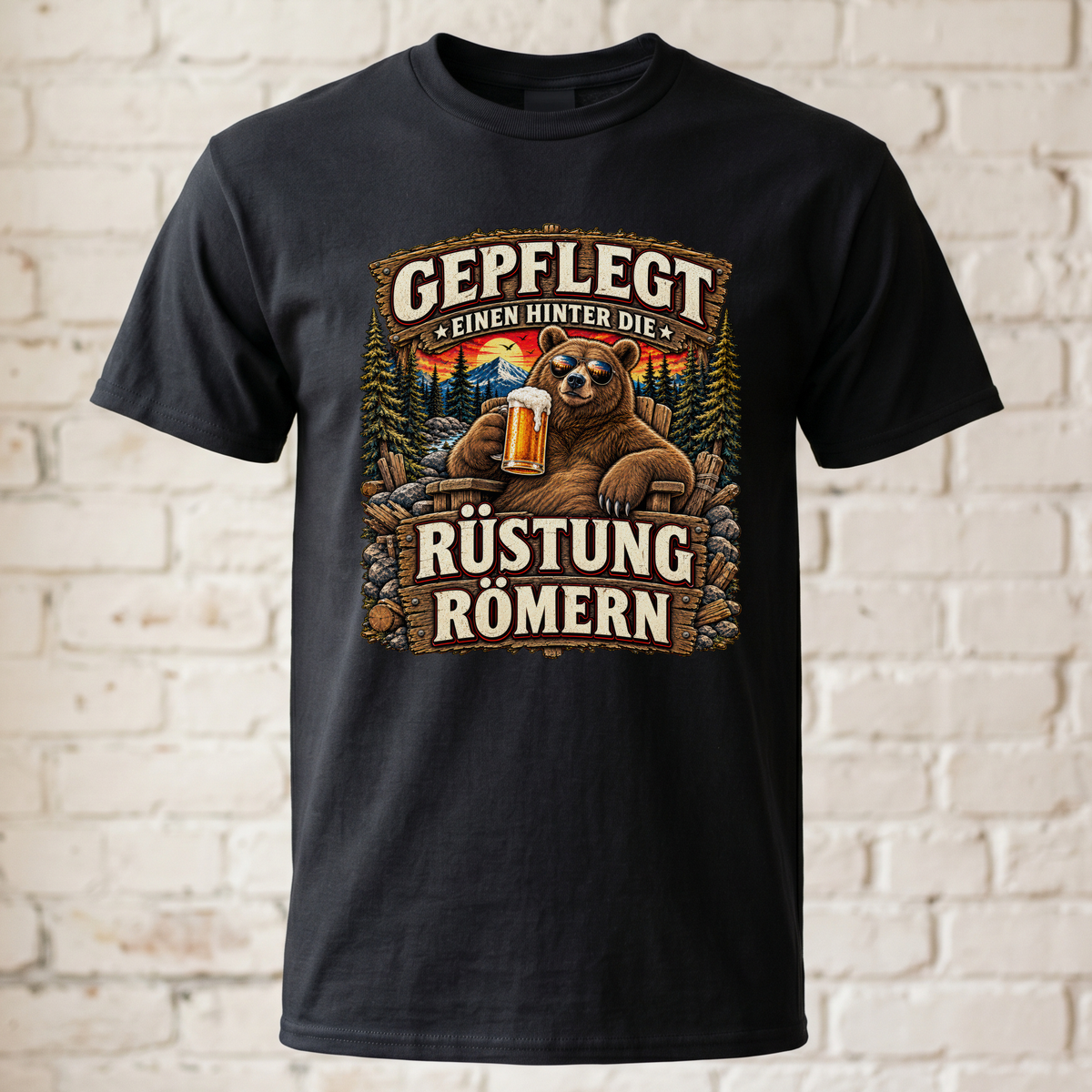 Gepflegt Einen Hinter Die Rüstung Römern T-Shirt lustig Bär Bier Shirt Herren Wikinger Mittelalter Geschenk