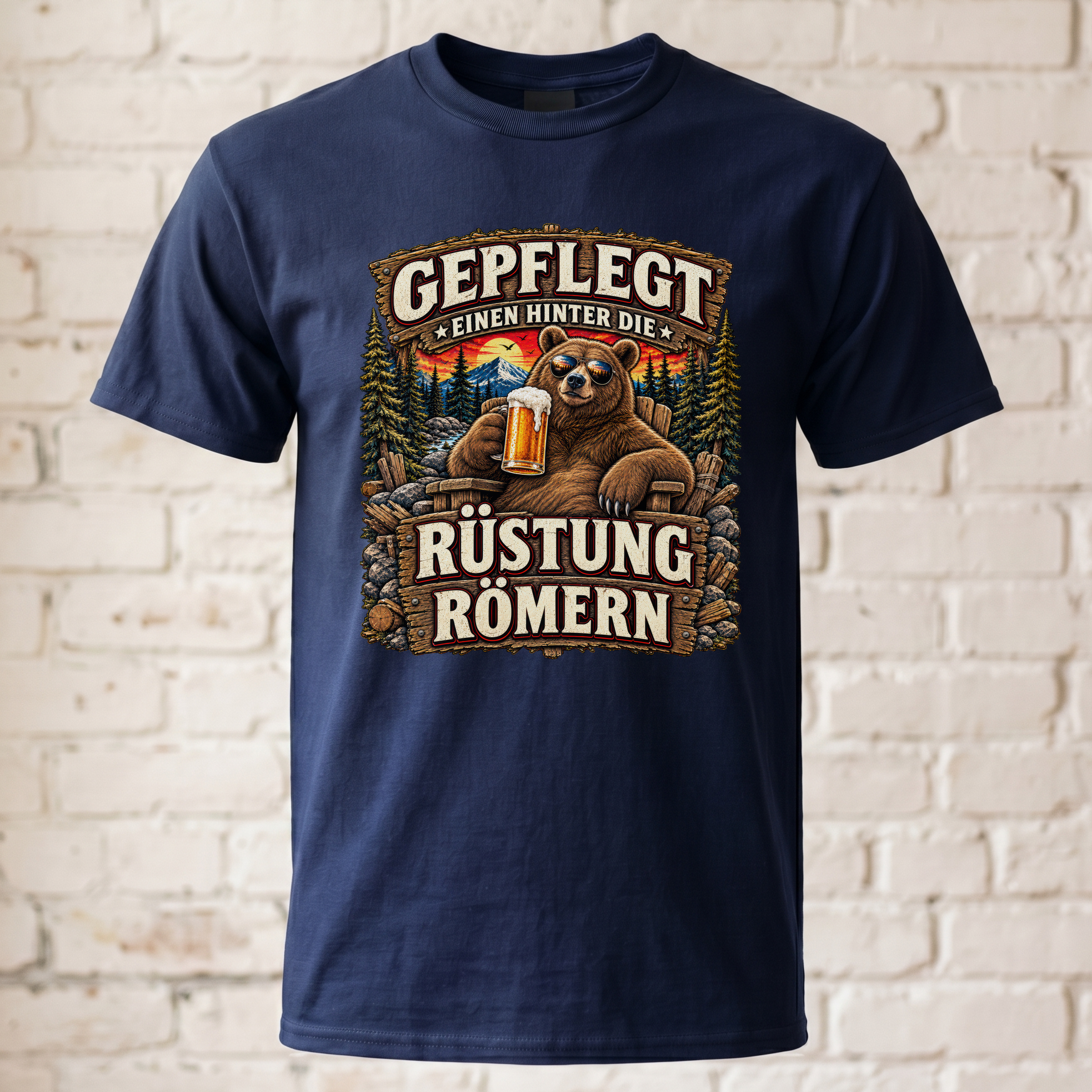 Gepflegt Einen Hinter Die Rüstung Römern T-Shirt lustig Bär Bier Shirt Herren Wikinger Mittelalter Geschenk
