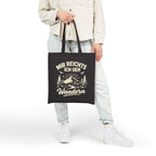 "Mir reichts ich geh wandern" Lustiger Jutebeutel mit Berge-Motiv – Witzige Baumwolltasche für Outdoor & Hiking – Stoffbeutel Schwarz