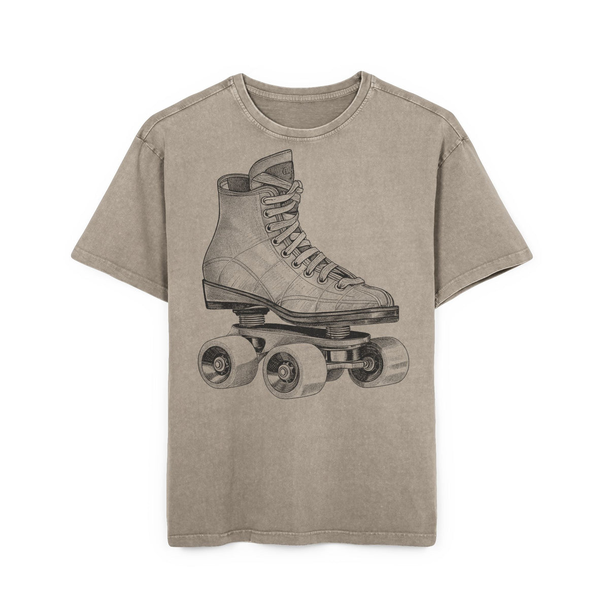 Vintage Roller Skate Heavy Oversized T-Shirt | Retro 70s Quad Skates Graphic Tee, Rollschuh Skater Girl Shirt Frau, Acid Wash Streetwear