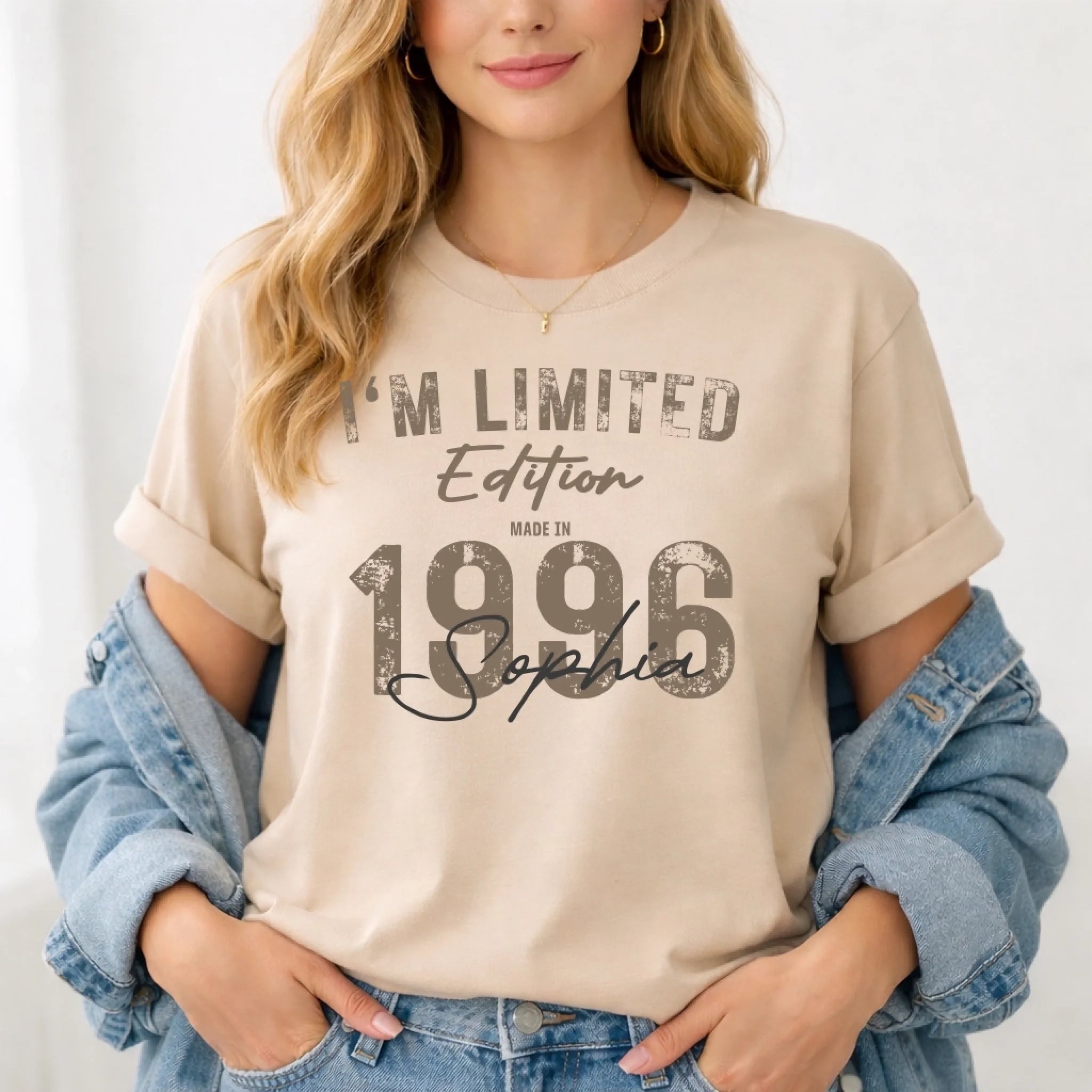 Limited Edition 1996 – Personalisiertes Geburtstags Hoodie, Sweatshirt oder Shirt – Jahrgang Geschenk für Frauen - pure|custom.