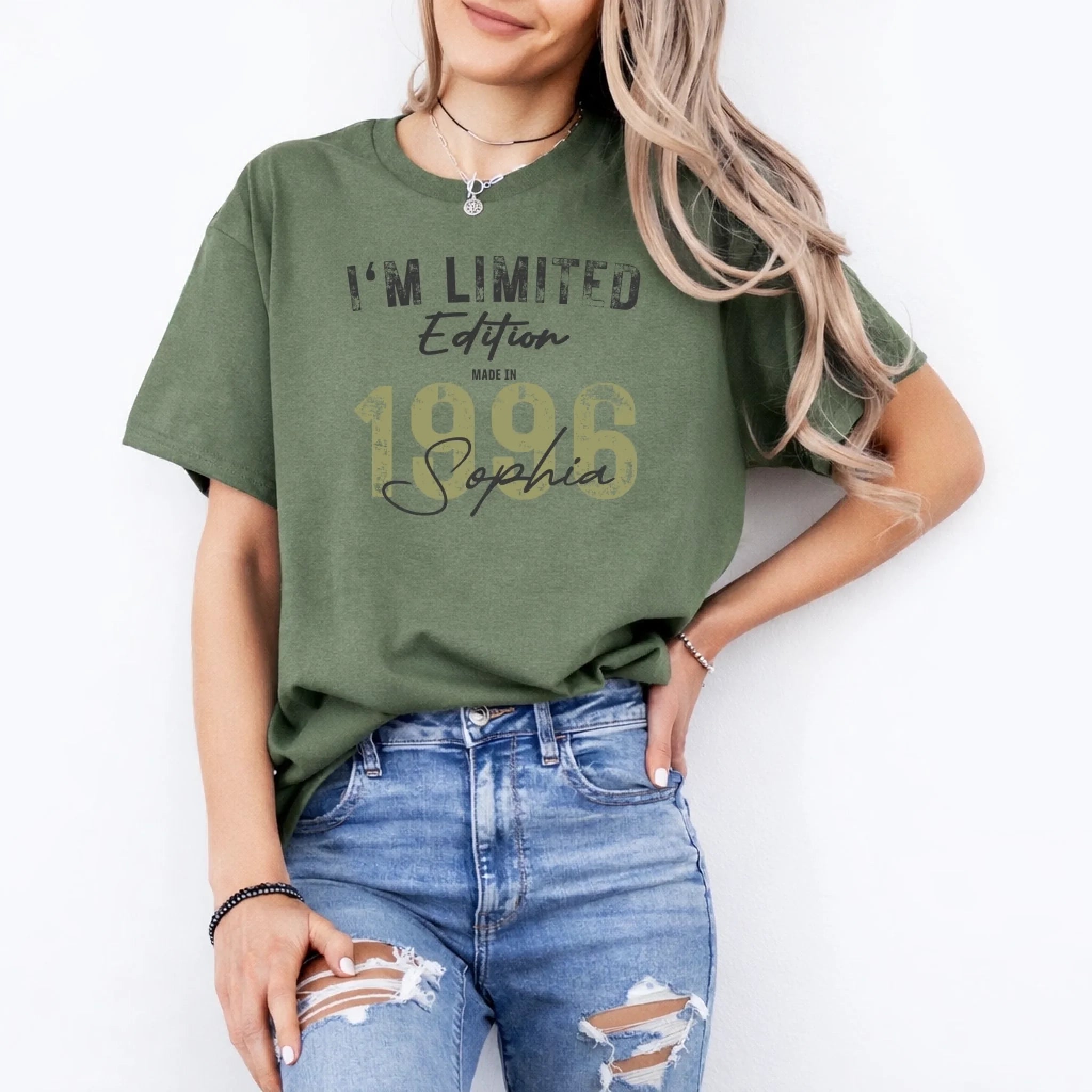 Limited Edition 1996 – Personalisiertes Geburtstags Hoodie, Sweatshirt oder Shirt – Jahrgang Geschenk für Frauen - pure|custom.