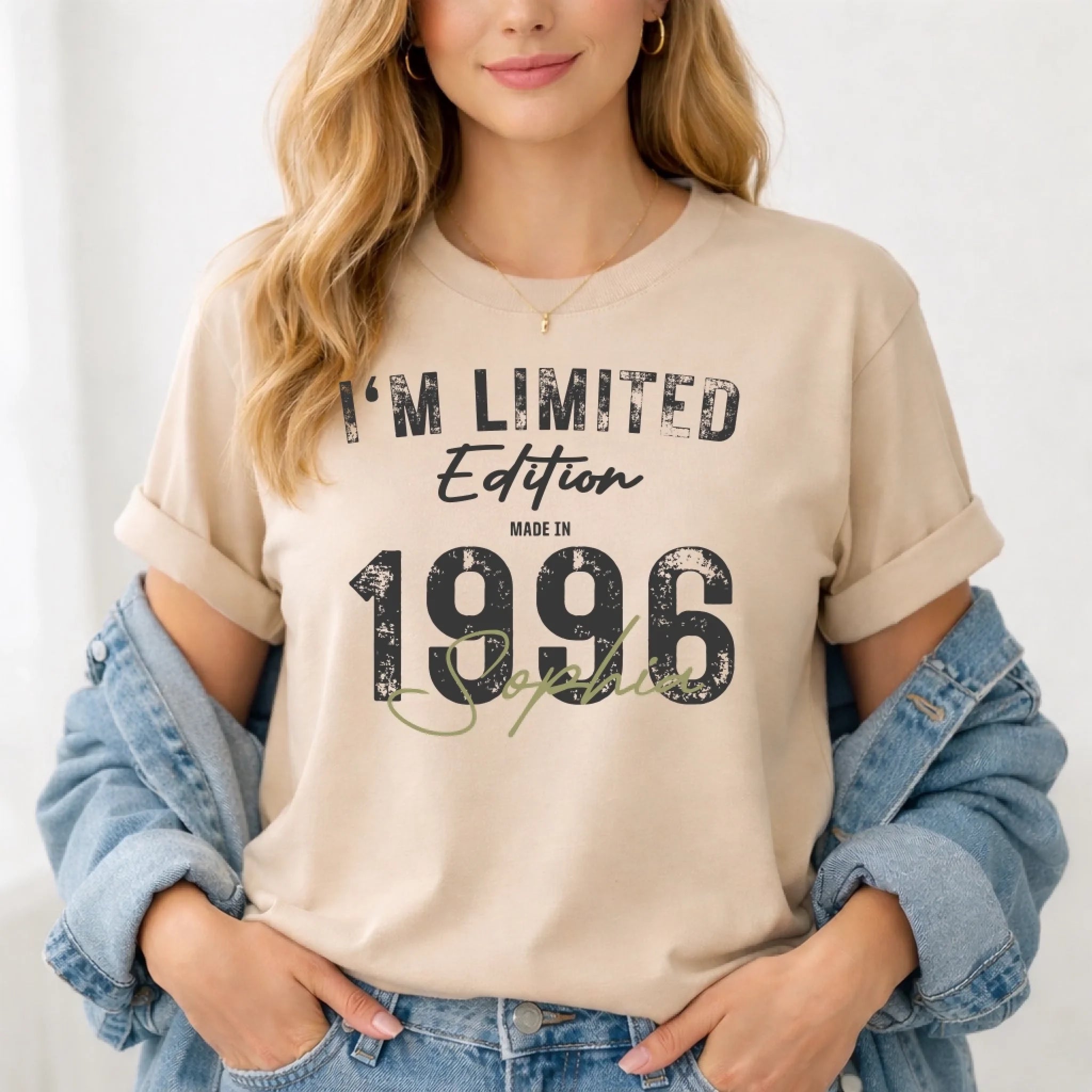 Limited Edition 1996 – Personalisiertes Geburtstags Hoodie, Sweatshirt oder Shirt – Jahrgang Geschenk für Frauen - pure|custom.