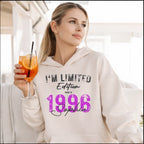 Limited Edition 1996 – Personalisiertes Geburtstags Hoodie, Sweatshirt oder Shirt – Jahrgang Geschenk für Frauen - pure|custom.