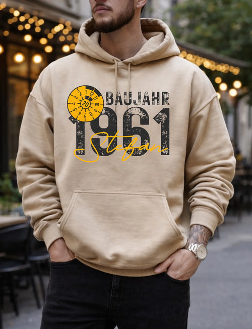 18. Geburtstag Geschenk Mann – Baujahr 2008 personalisiert mit Name, Mechaniker TÜV Plakette, T-Shirt Hoodie Sweatshirt - pure|custom.