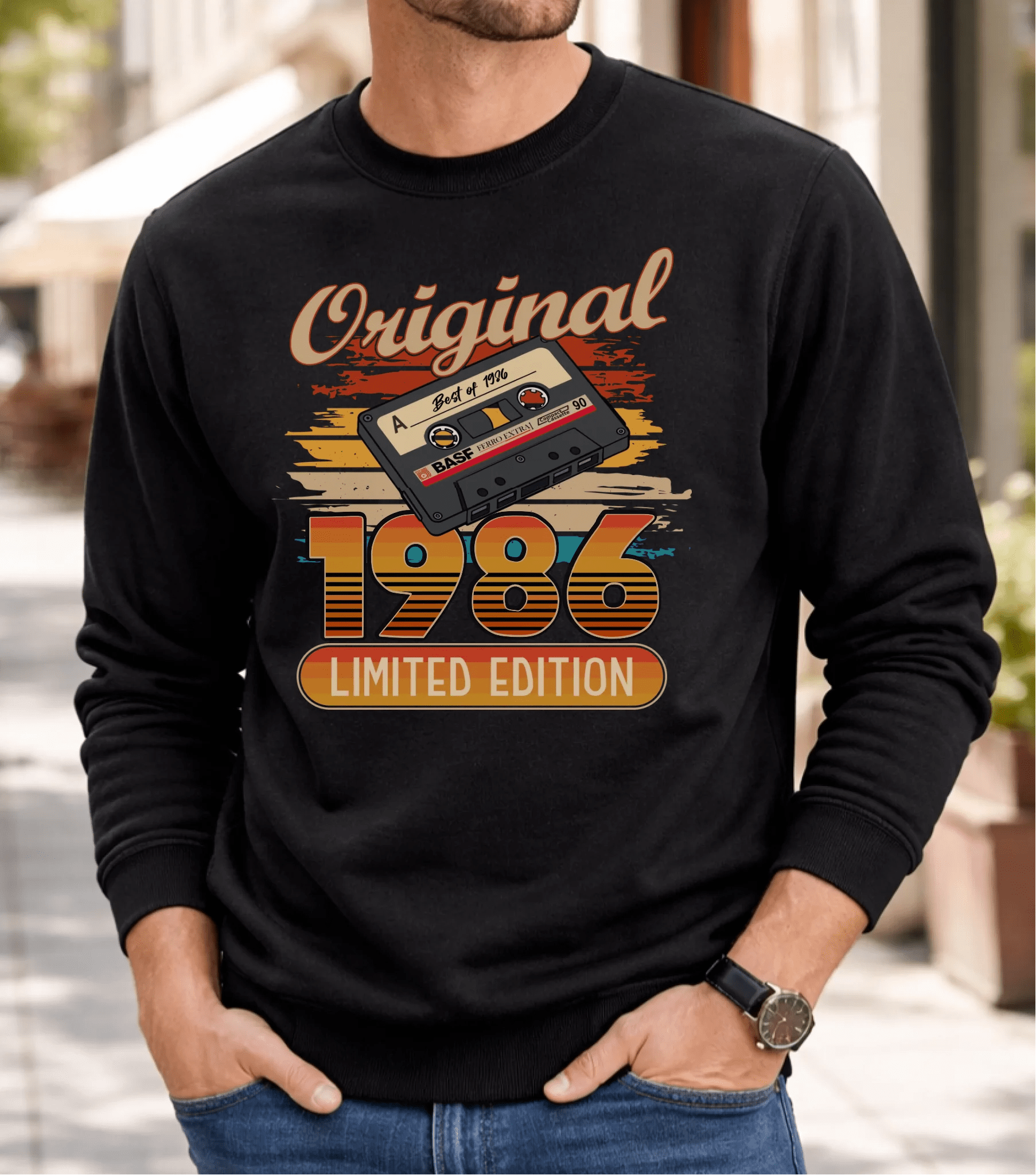 40. Geburtstag Geschenk 1986 Personalisiert Name Vintage Kassette T-Shirt Hoodie Sweatshirt Männer Frauen Original Limited Edition 40 Jahre - pure|custom.