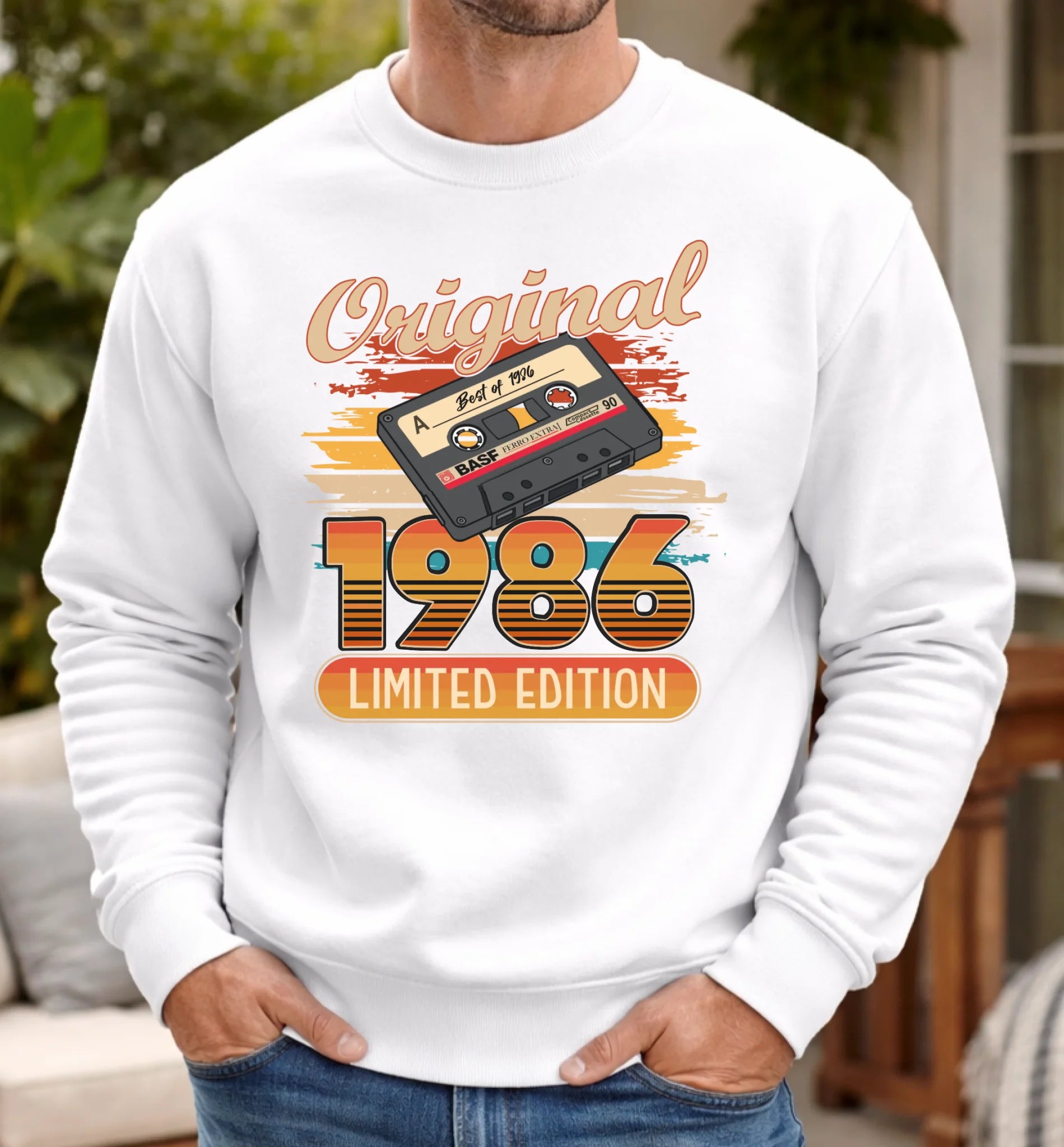 40. Geburtstag Geschenk 1986 Personalisiert Name Vintage Kassette T-Shirt Hoodie Sweatshirt Männer Frauen Original Limited Edition 40 Jahre - pure|custom.