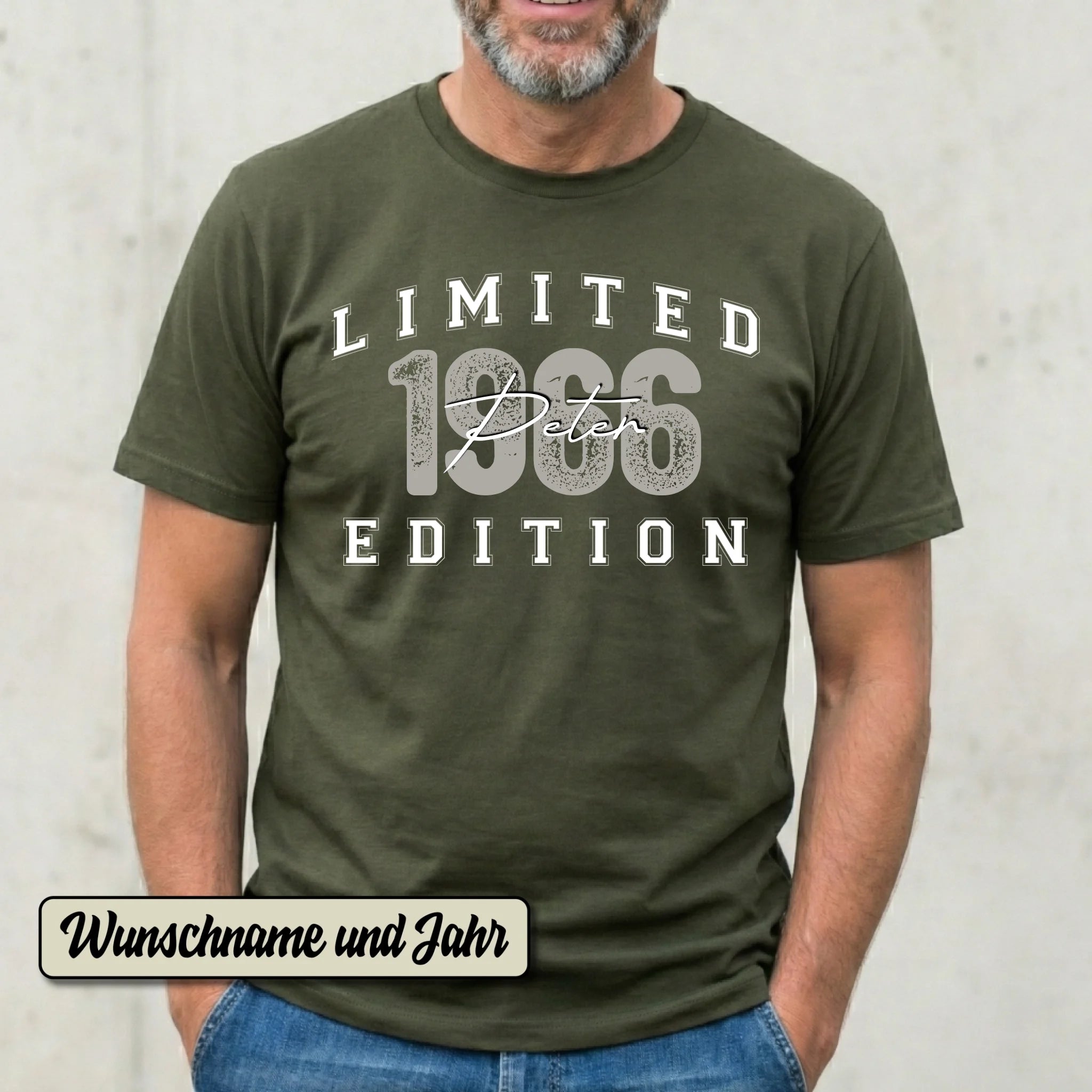 60. Geburtstag Geschenk Männer 1966 T-Shirt Personalisiert Name Limited Edition Vintage Look Wunschjahr Herren Shirt 60 Jahre Original - pure|custom.