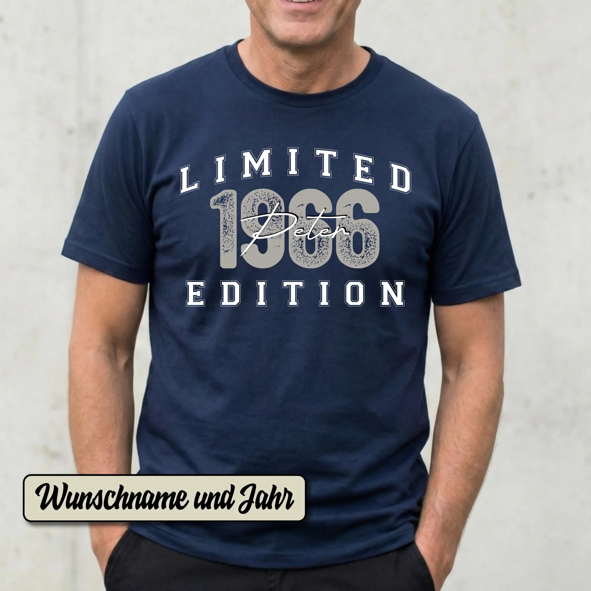 60. Geburtstag Geschenk Männer 1966 T-Shirt Personalisiert Name Limited Edition Vintage Look Wunschjahr Herren Shirt 60 Jahre Original - pure|custom.