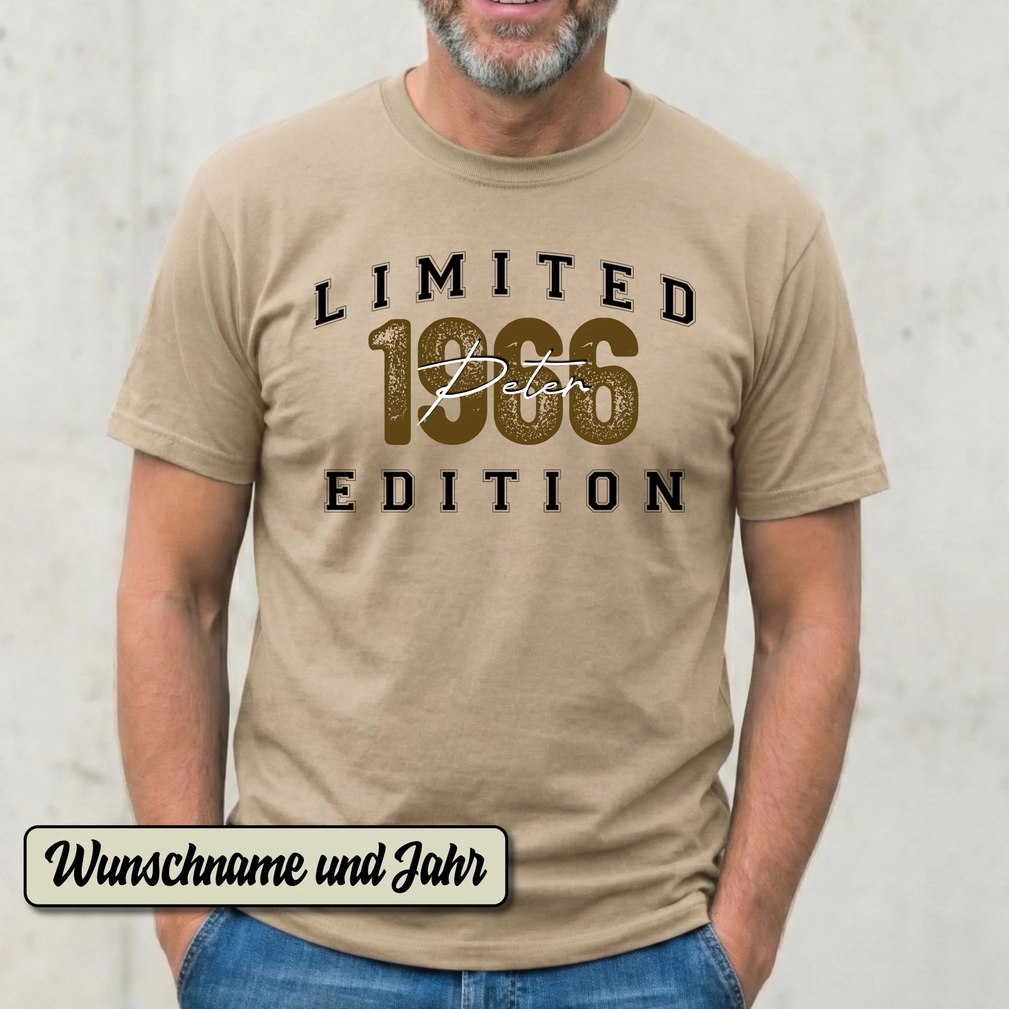 60. Geburtstag Geschenk Männer 1966 T-Shirt Personalisiert Name Vintage Look Original Wunschjahr Herren Shirt 60 Jahre Limited Edition - pure|custom.