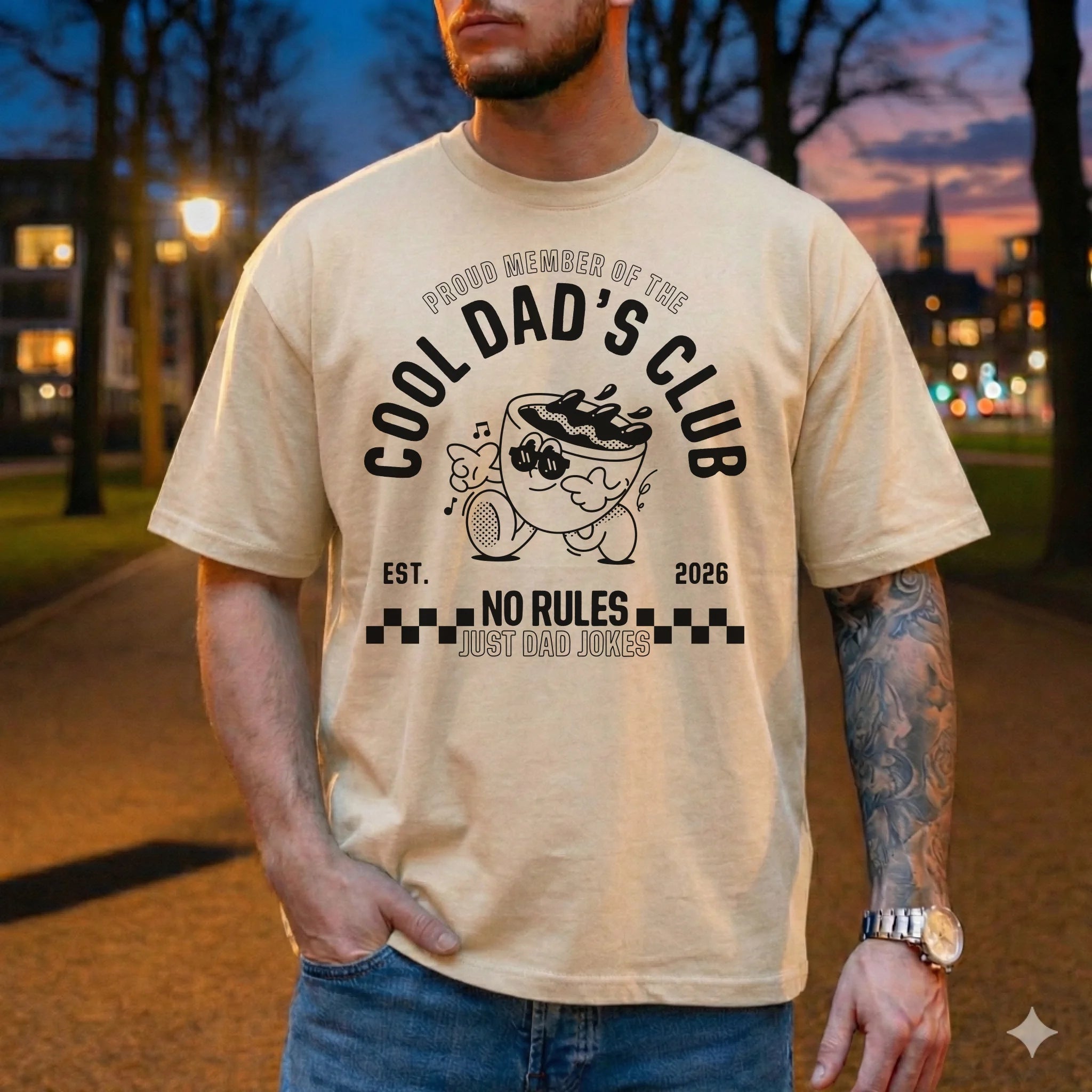 Personalisierbares Vatertag T-Shirt – Cool Dad’s Club – Wunschjahr EST. 2024 / 2025 – Geschenk für Papa zum Vatertag – Retro Dad Shirt - pure|custom.