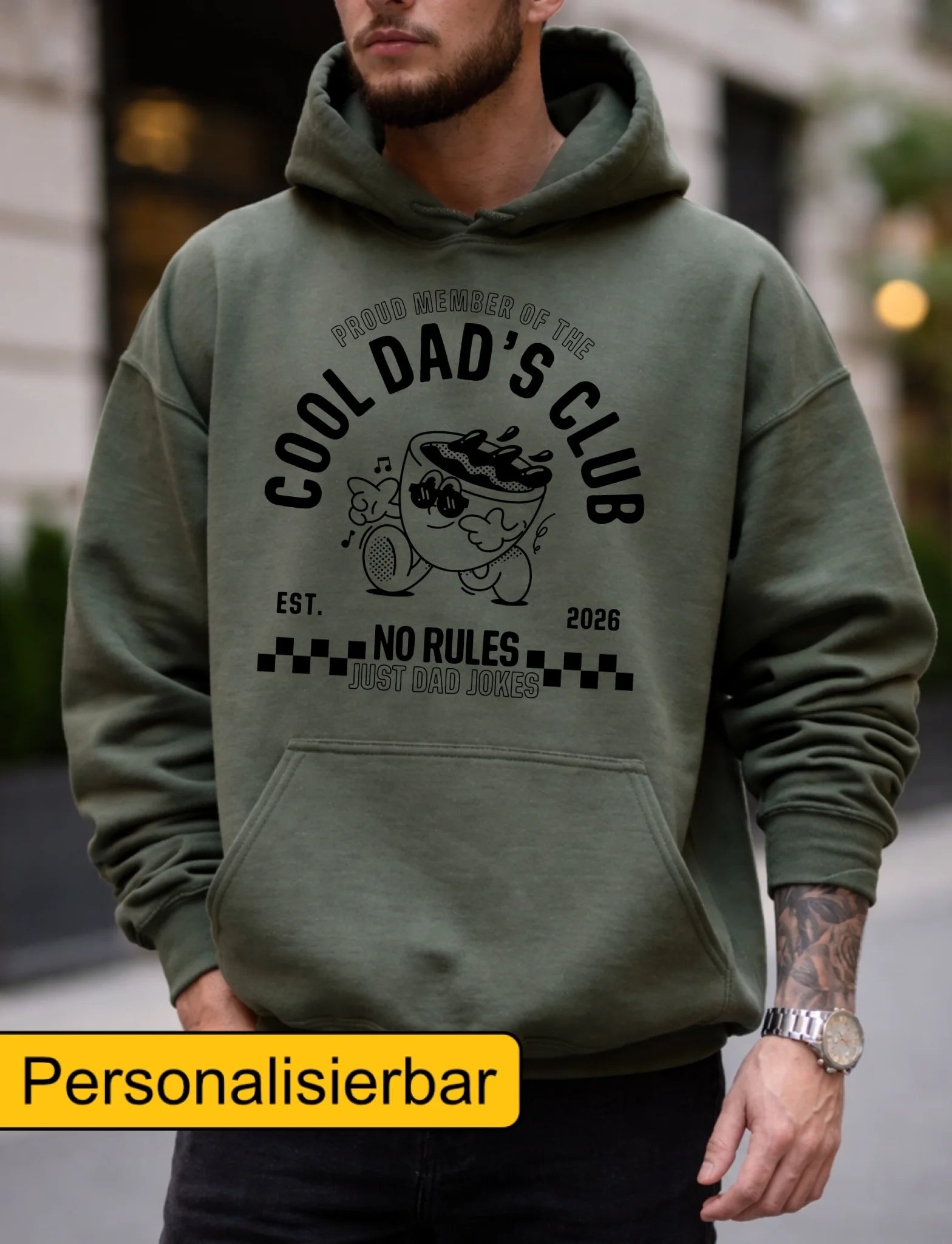 Personalisierbares Vatertag T-Shirt – Cool Dad’s Club – Wunschjahr EST. 2024 / 2025 – Geschenk für Papa zum Vatertag – Retro Dad Shirt - pure|custom.