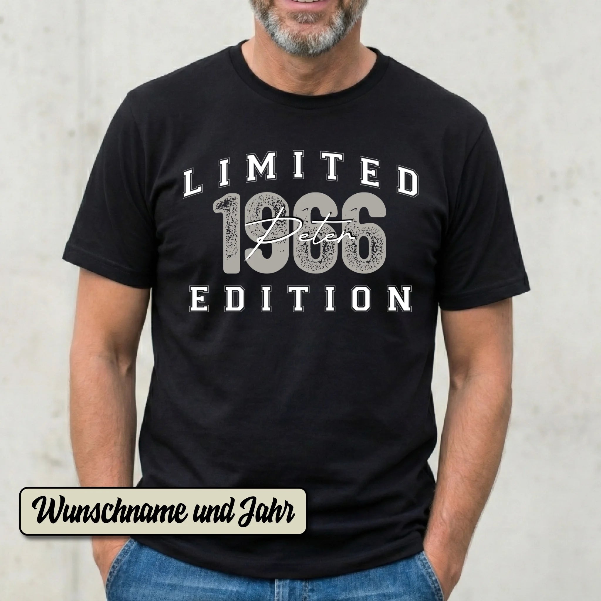 Personalisiertes T-Shirt für Männer | Limited Edition Name & Geburtsjahr | Geschenk zum Geburtstag Herren Shirt Vintage Look Wunschjahr - pure|custom.