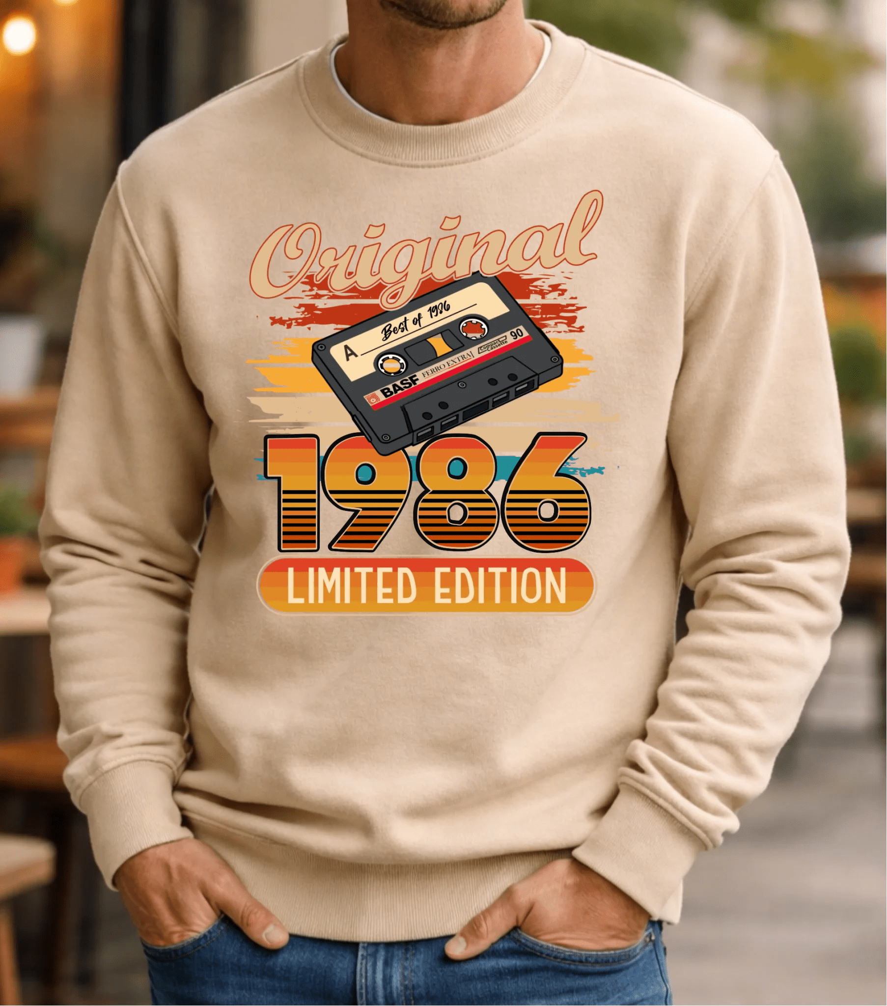 50. Geburtstag Geschenk 1976 Personalisiert Name Vintage Kassette T-Shirt Hoodie Sweatshirt Männer Frauen Original Limited Edition 50 Jahre - pure|custom.