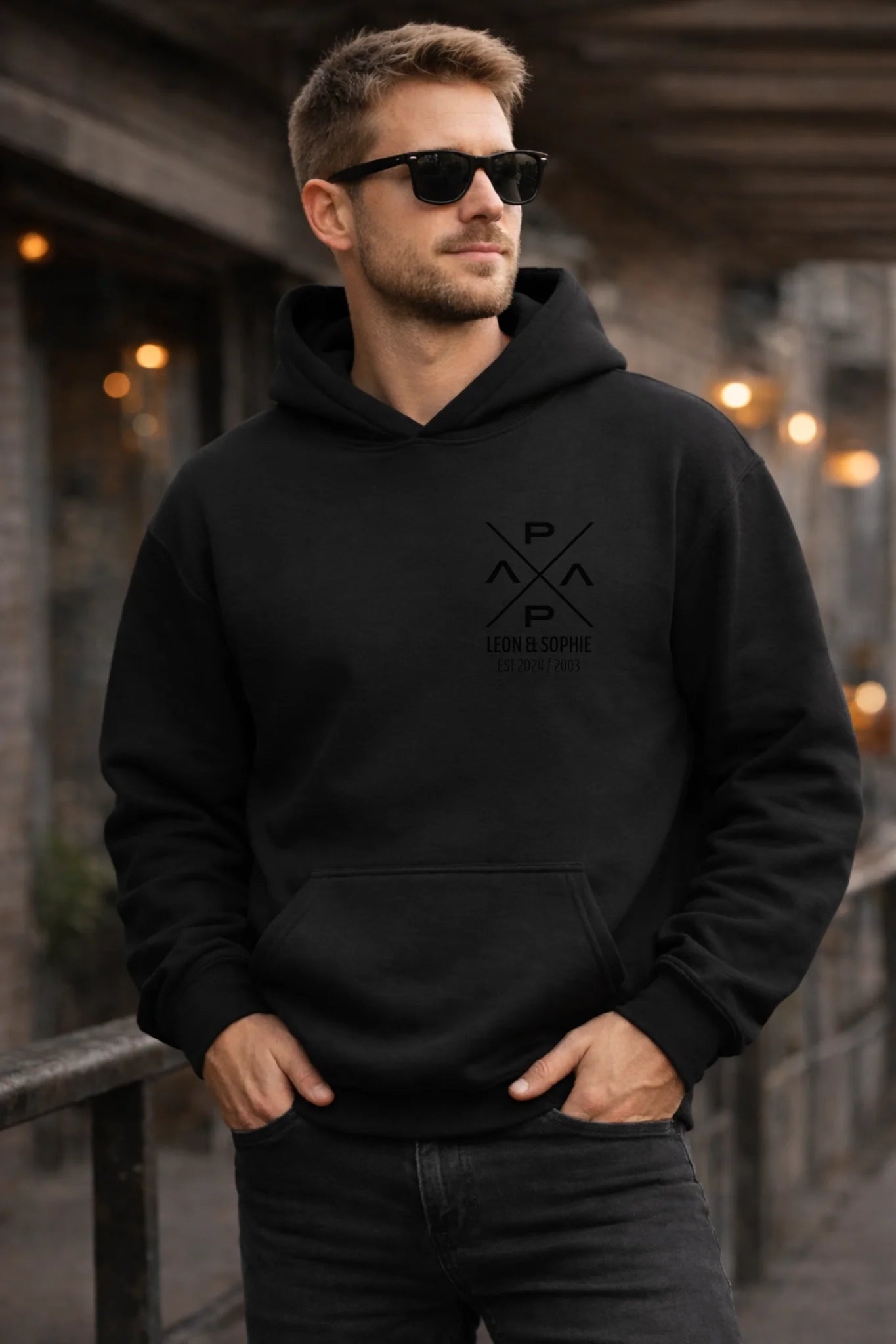 PapaPrint Hoodie personalisiert mit Name & Jahr | Vater Geschenk, Vatertag, werdender Papa Ankündigung, Sweatshirt - pure|custom.