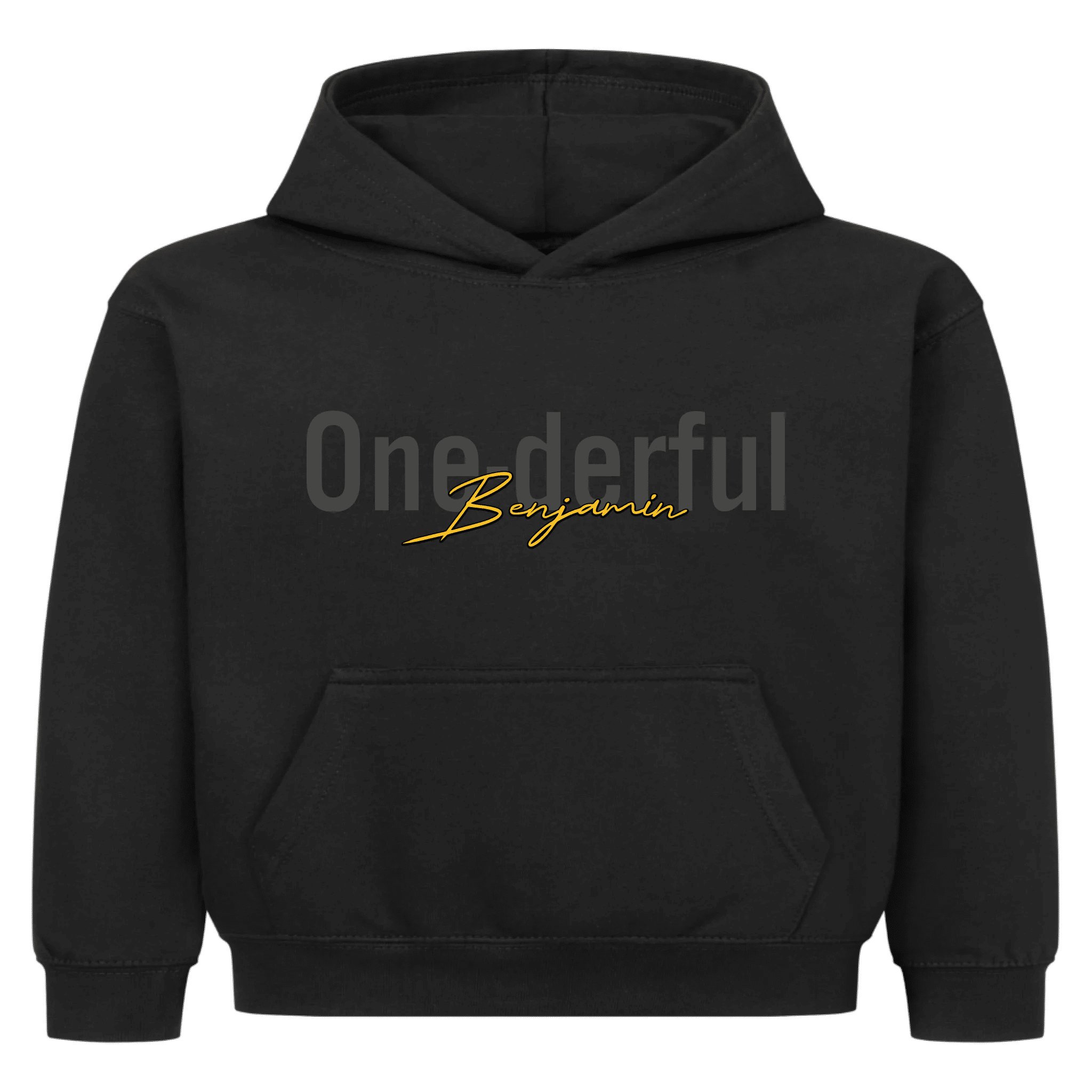 Personalisierter Kinder Hoodie zum 1. Geburtstag – Modell "One - derful" mit Wunschname - pure|custom.