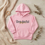 Personalisierter Kinder Hoodie zum 1. Geburtstag – Modell "One - derful" mit Wunschname - pure|custom.