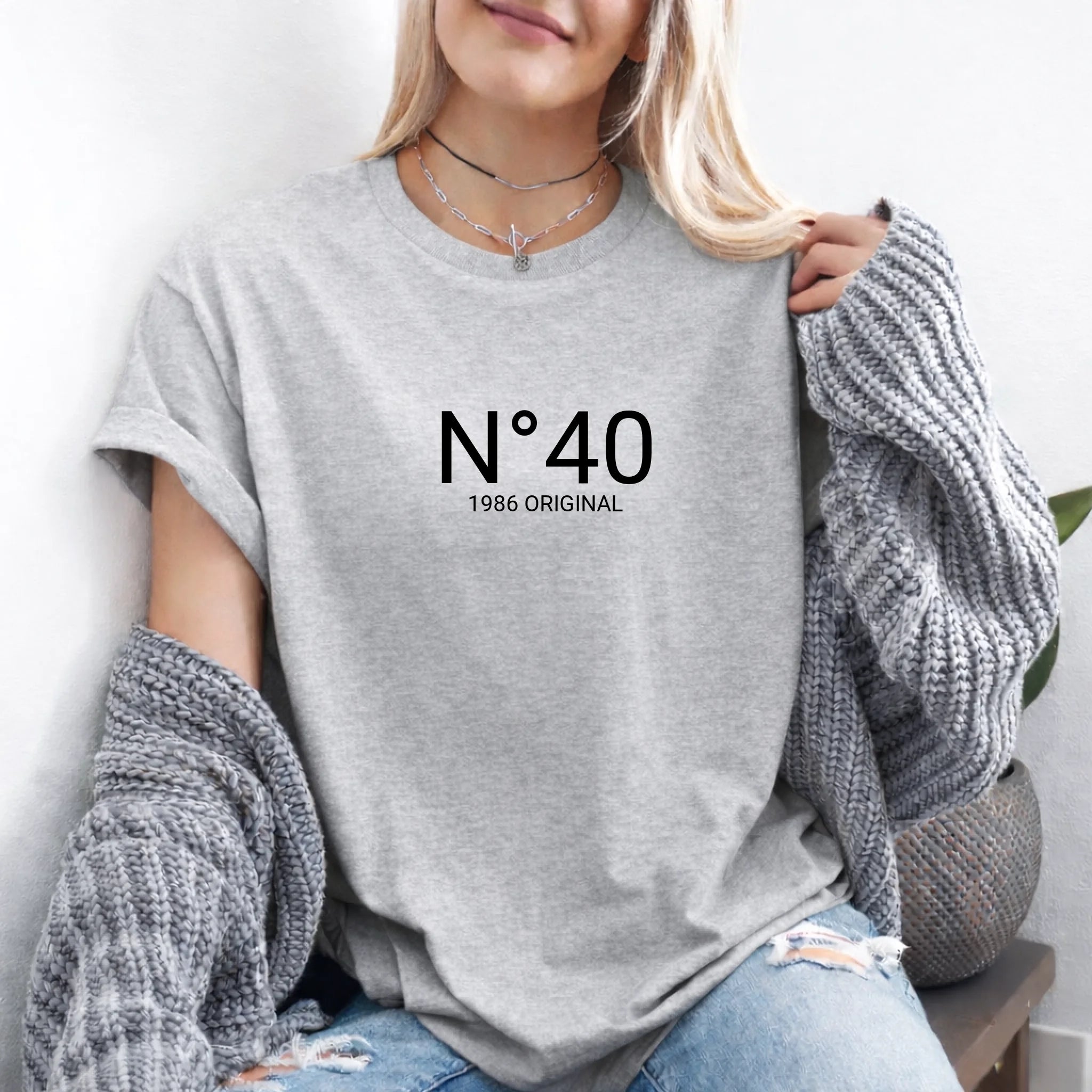 40. Geburtstag T-Shirt Damen – Jahrgang 1986 Original – Minimalistisches Geburtstagsgeschenk für Frauen – Aesthetic Vintage Shirt - pure|custom.