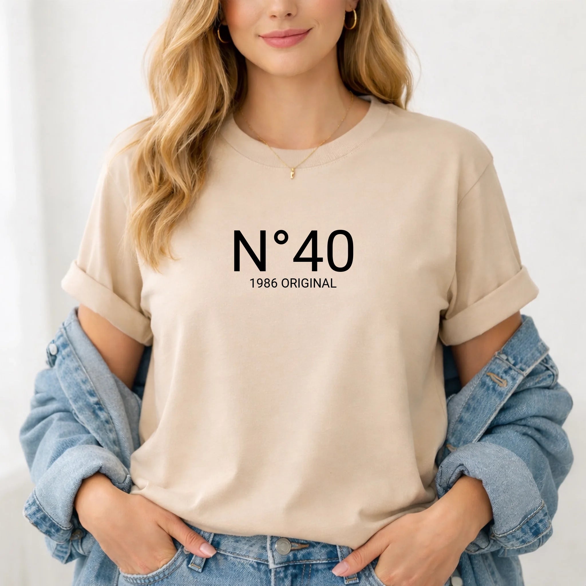 40. Geburtstag T-Shirt Damen – Jahrgang 1986 Original – Minimalistisches Geburtstagsgeschenk für Frauen – Aesthetic Vintage Shirt - pure|custom.