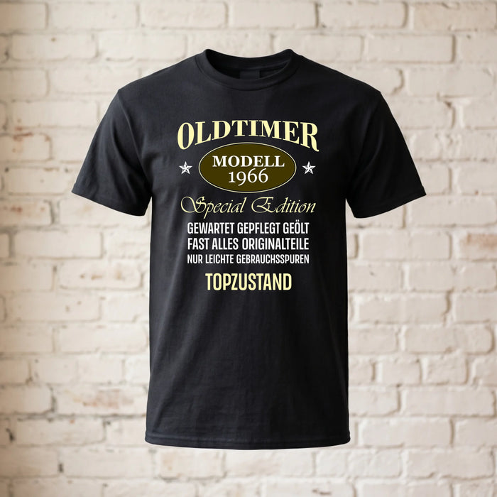 Personalisierbares 60. Geburtstags T-Shirt - Oldtimer Originalteile Lustiges Geschenk Modell 1966