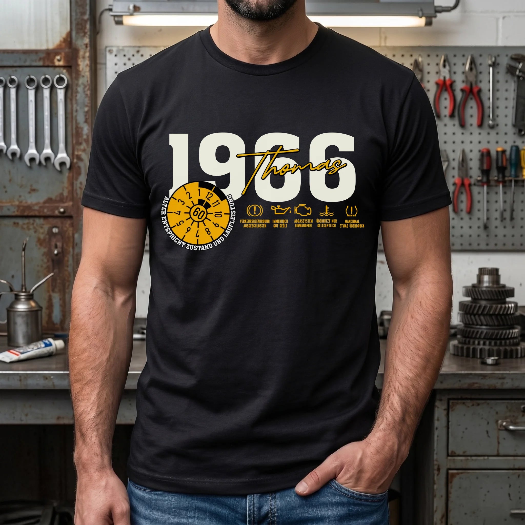 Shirt Schwarz Mann Werkstatt
