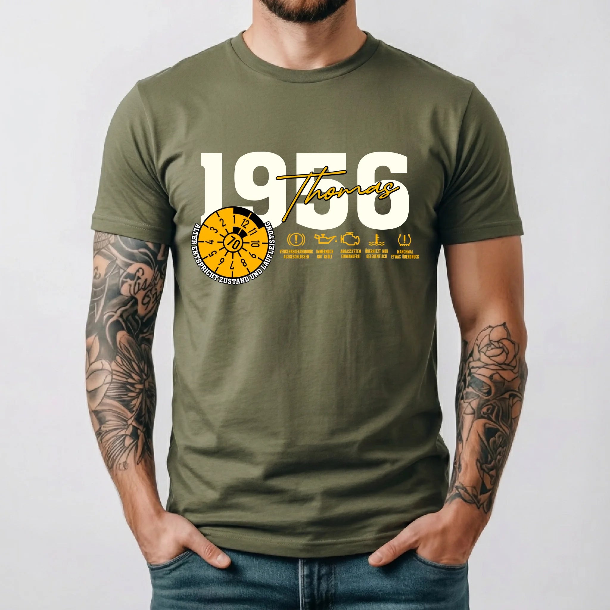 t-shirt militär grün
