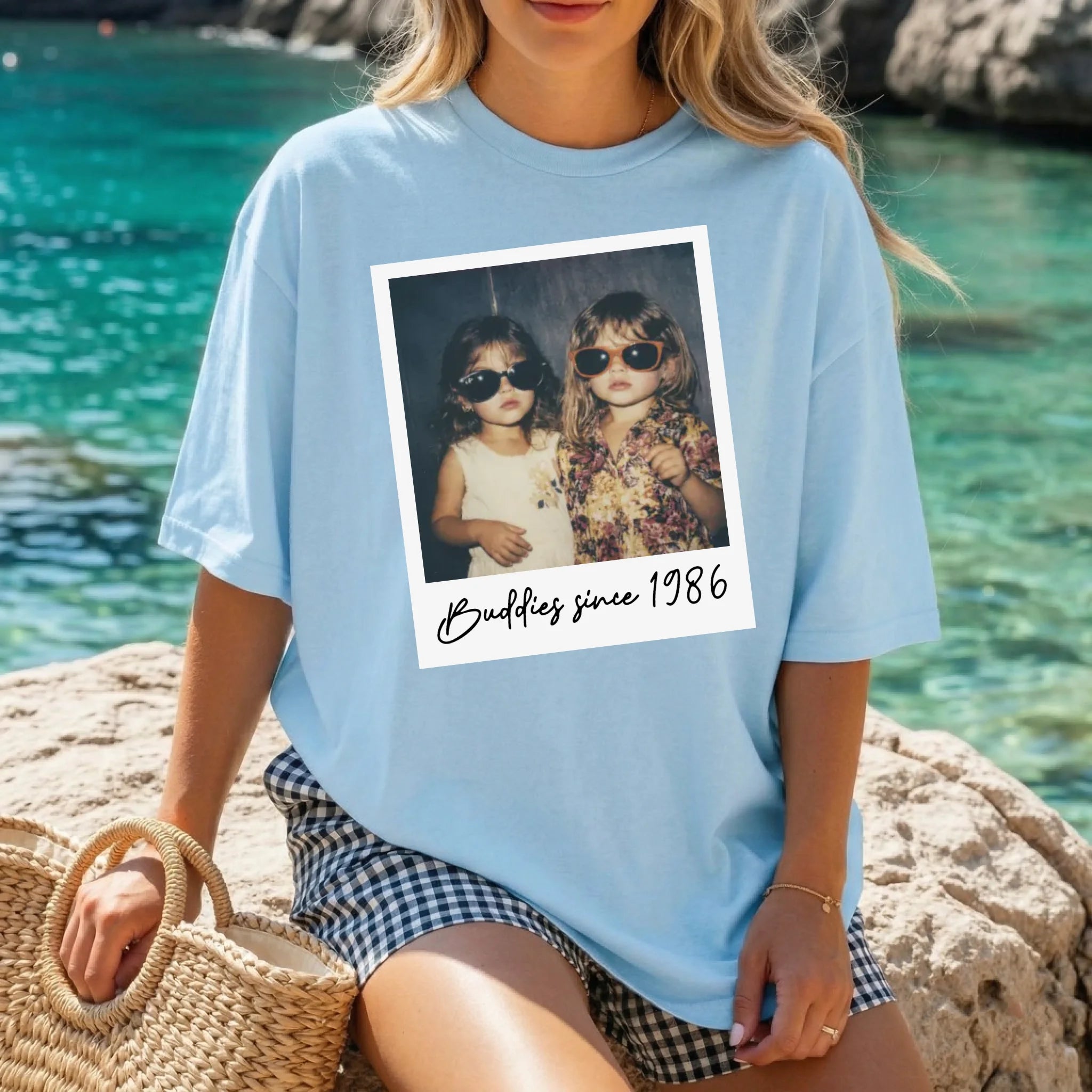 Shirt Lifestyle Frau Hellblau