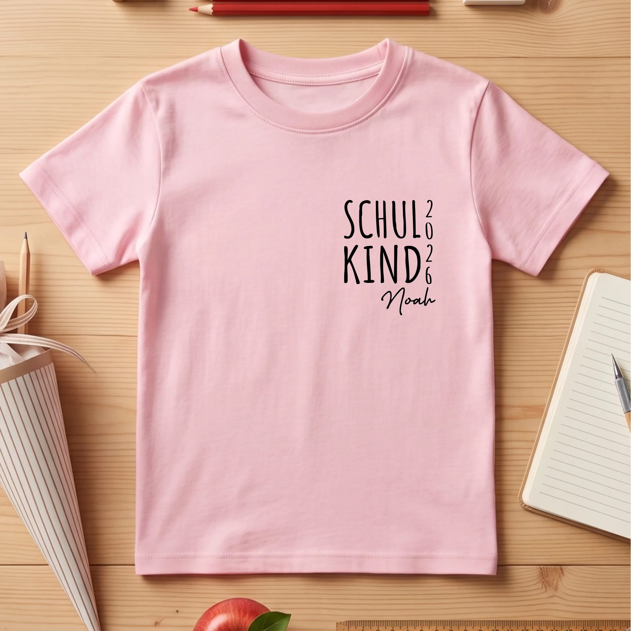 Kinder Shirt Schulanfang pink