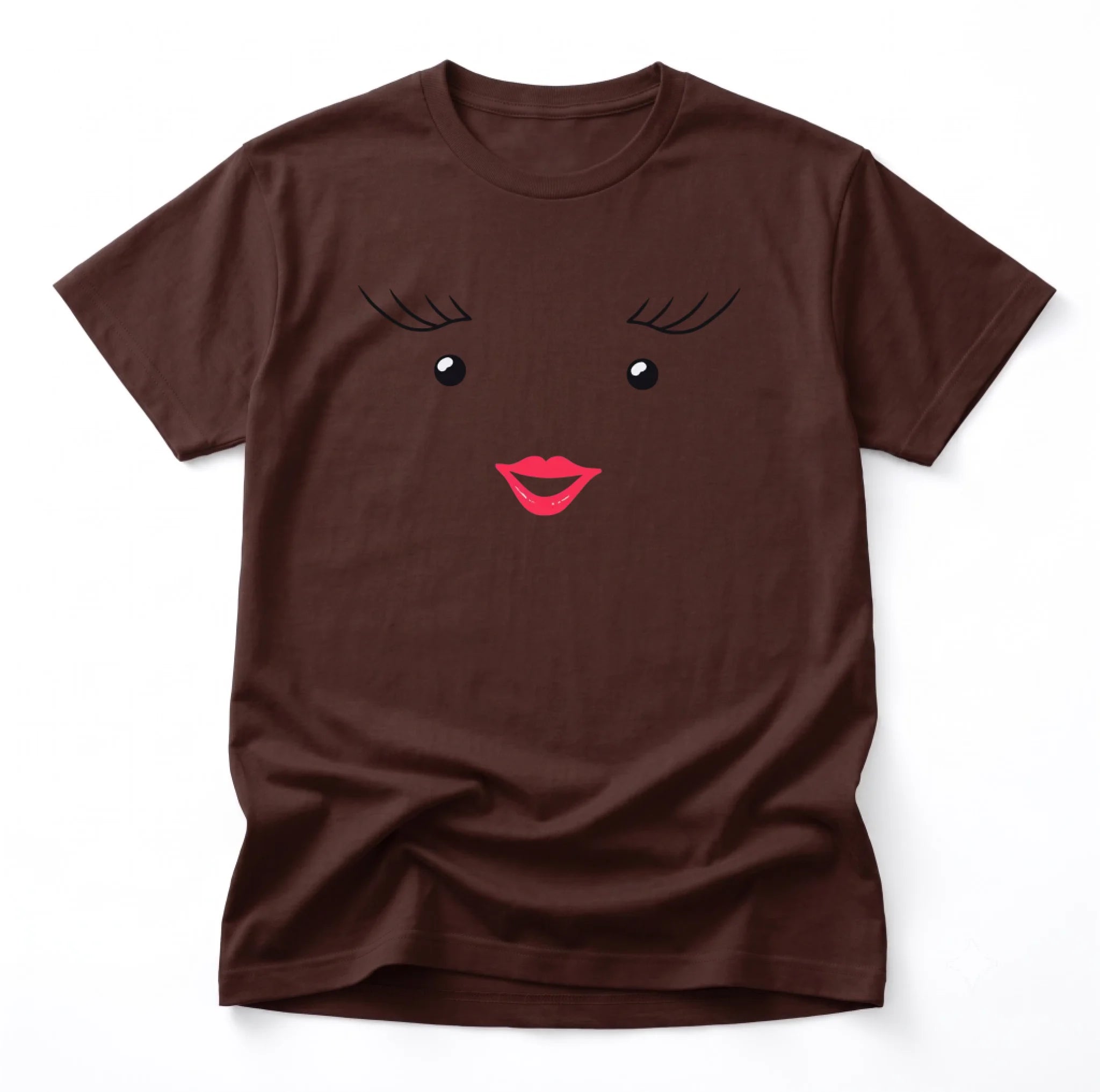 T-Shirt Mockup Dark Choclade Flat Lying