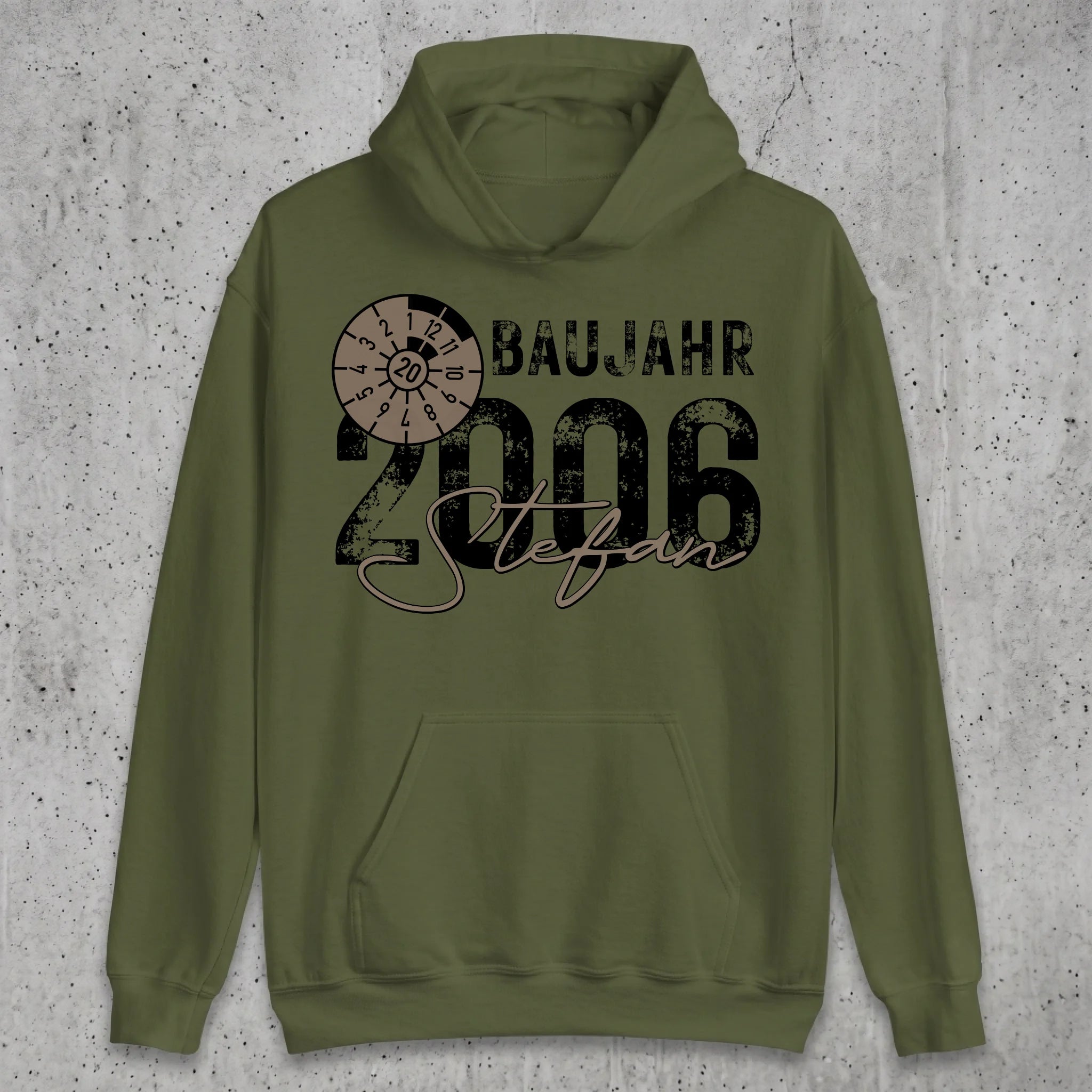 Hoodie hanging Mockup Militär green
