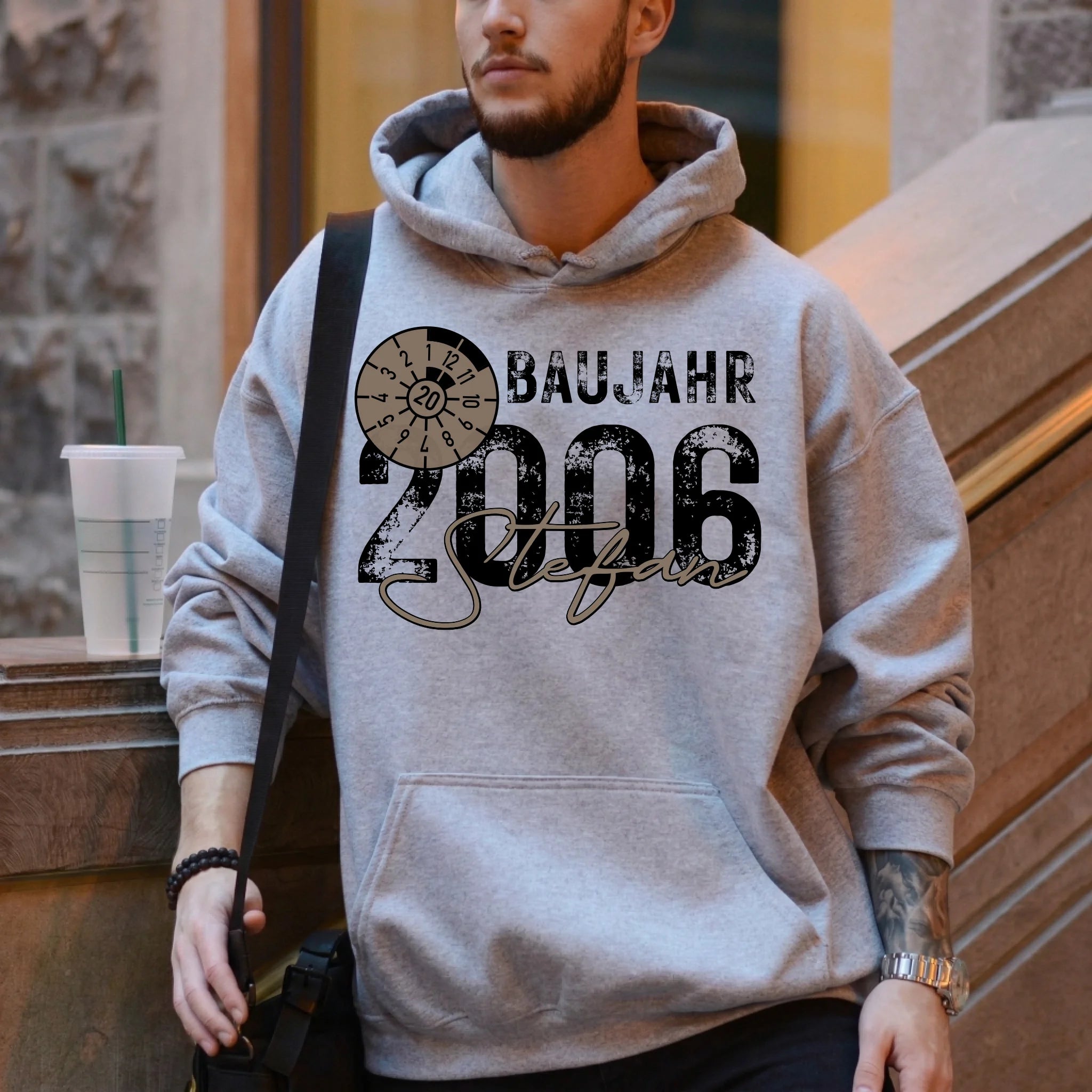 Hoodie Mann heather grey 413