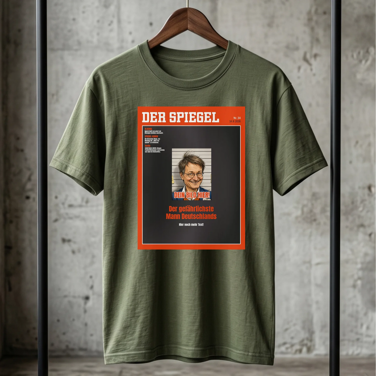 T-Shirt mitilär grün hängend