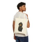 "Bad Cat" Lustiger Jutebeutel mit Katze im Hoodie & Mittelfinger – Witzige Baumwolltasche – Edgy Streetwear Stoffbeutel Schwarz