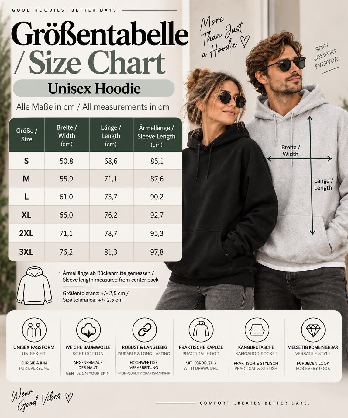 Größentabelle / Size Chart
