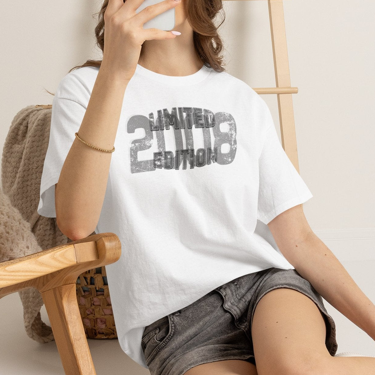 Camiseta "Edición Limitada 2008" para 18º cumpleaños – Camiseta vintage con estilo grunge – Regalo perfecto para la mayoría de edad