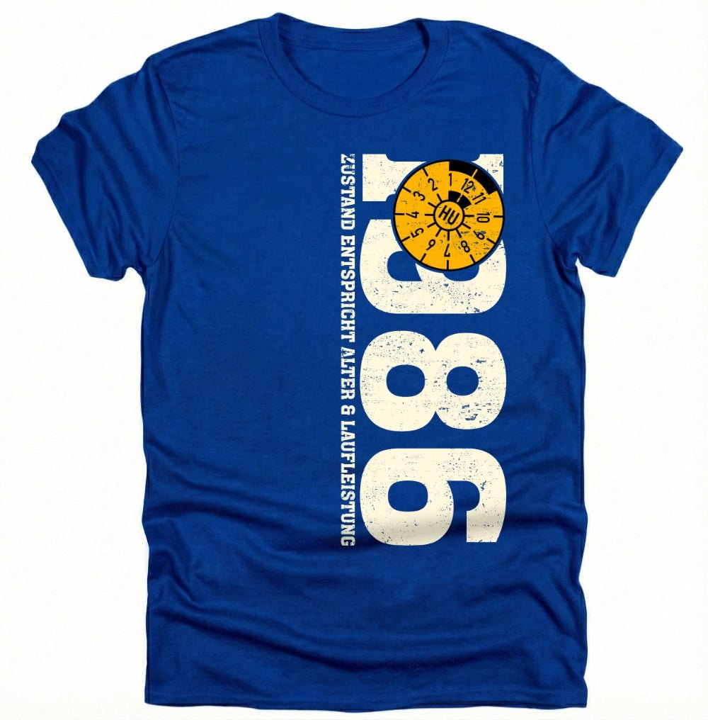 40. Geburtstag 1986 Zustand entspricht Alter und Laufleistung TÜV Lustiges Mechaniker Geschenk T-Shirt - pure|custom.