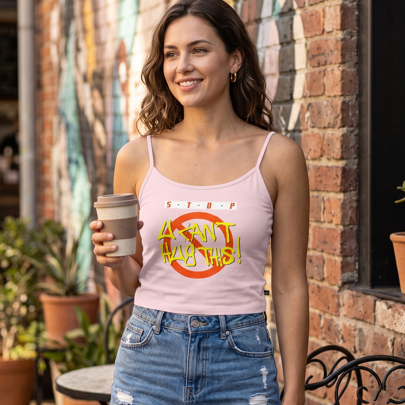 Top de tirantes finos para mujer "U Can't Hug This" – Urban Streetwear