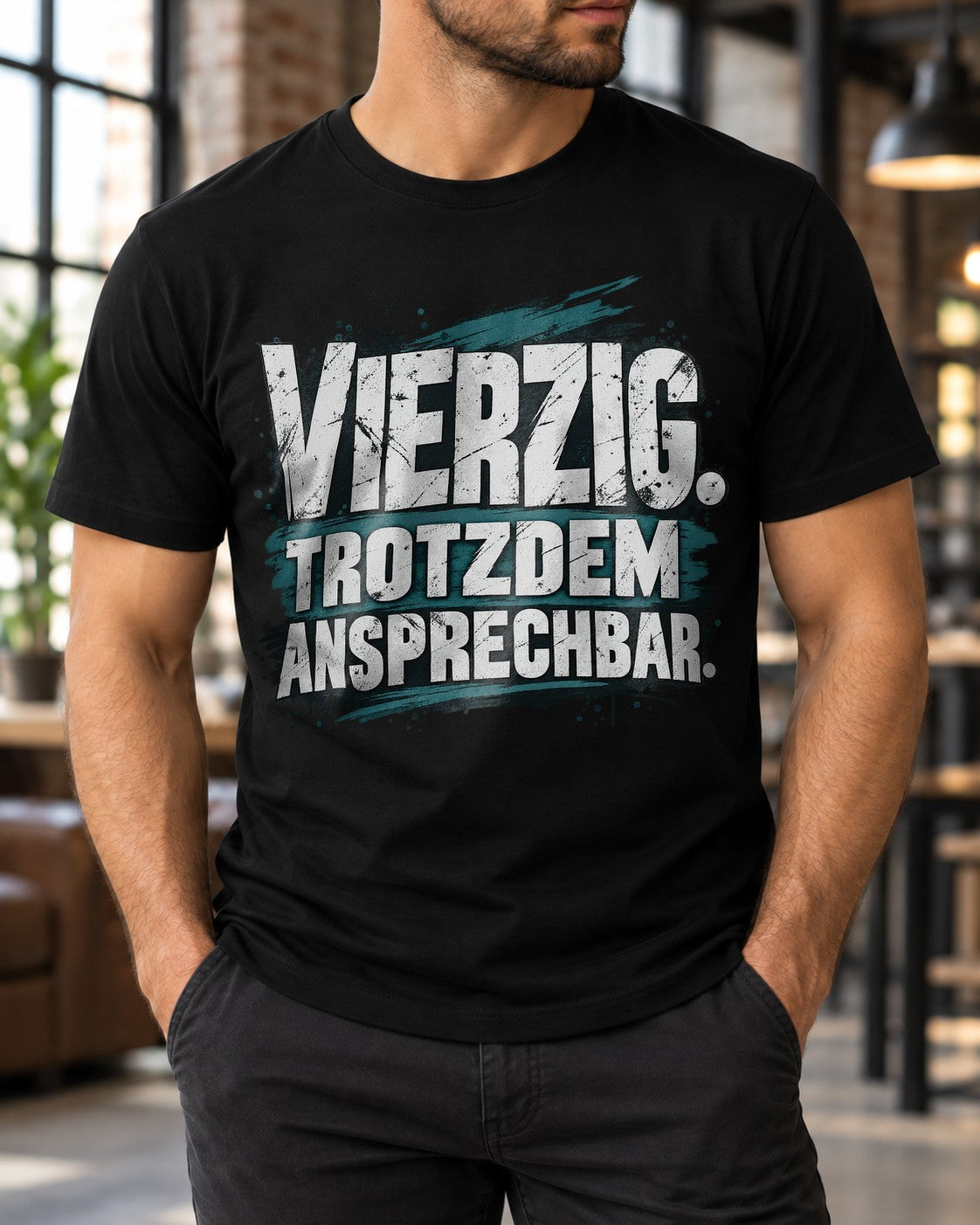 Camiseta para hombre «Cuarenta, pero aún disponible» Divertida para el 40.º cumpleaños Camiseta divertida Regalo para hombre Camiseta con mensaje Negra