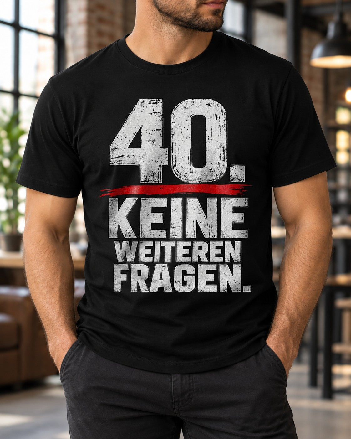 40 No más preguntas Camiseta para hombre, camiseta divertida de 40 cumpleaños, regalo para el cuadragésimo, camiseta divertida con mensaje