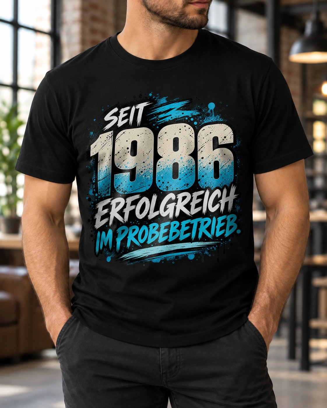 Seit 1986 erfolgreich im Probebetrieb T-Shirt Herren, 39 Geburtstag Shirt lustig, Jahrgang 1986 Geschenk Mann