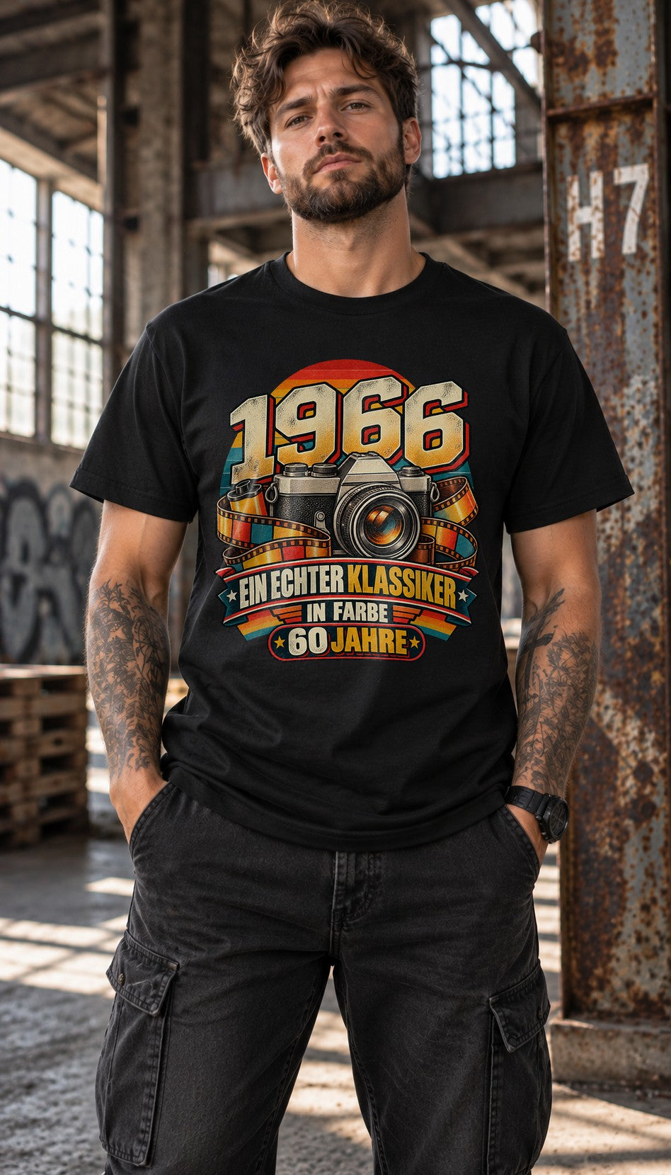 1966 Ein echter Klassiker in Farbe 60 Jahre T-Shirt, Geburtstag Shirt Herren, Vintage Kamera Retro Geschenk