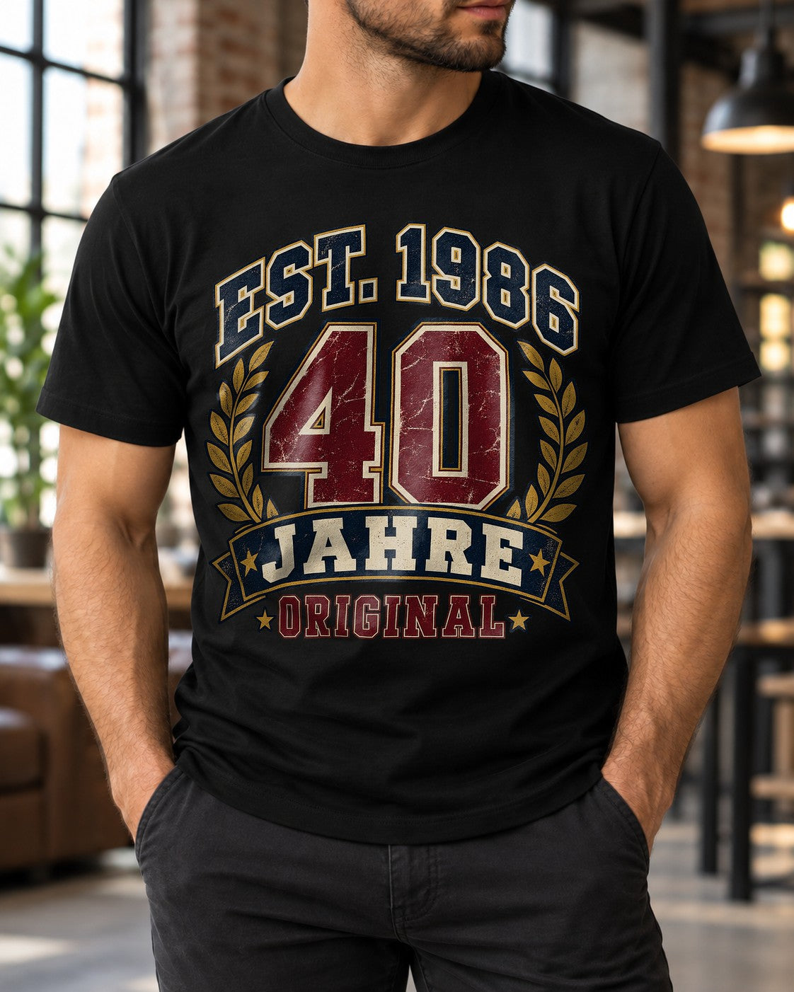 40 Jahre Original T-Shirt EST. 1986 Vintage Geburtstag Herren Geschenk 40. Geburtstag Retro Jubiläum Shirt