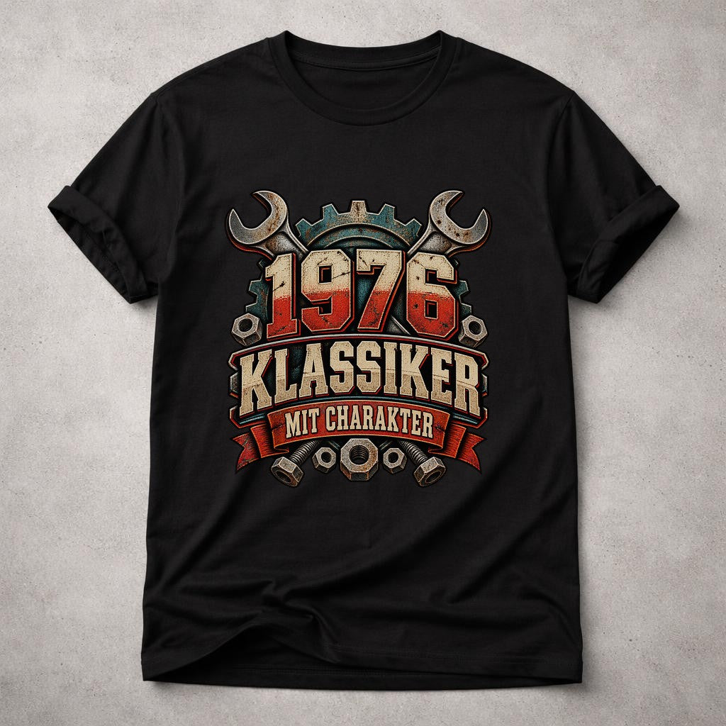 1976 Klassiker mit Charakter T-Shirt, Vintage Schrauber Geburtstag Shirt, Mechaniker Geschenk Herren Damen