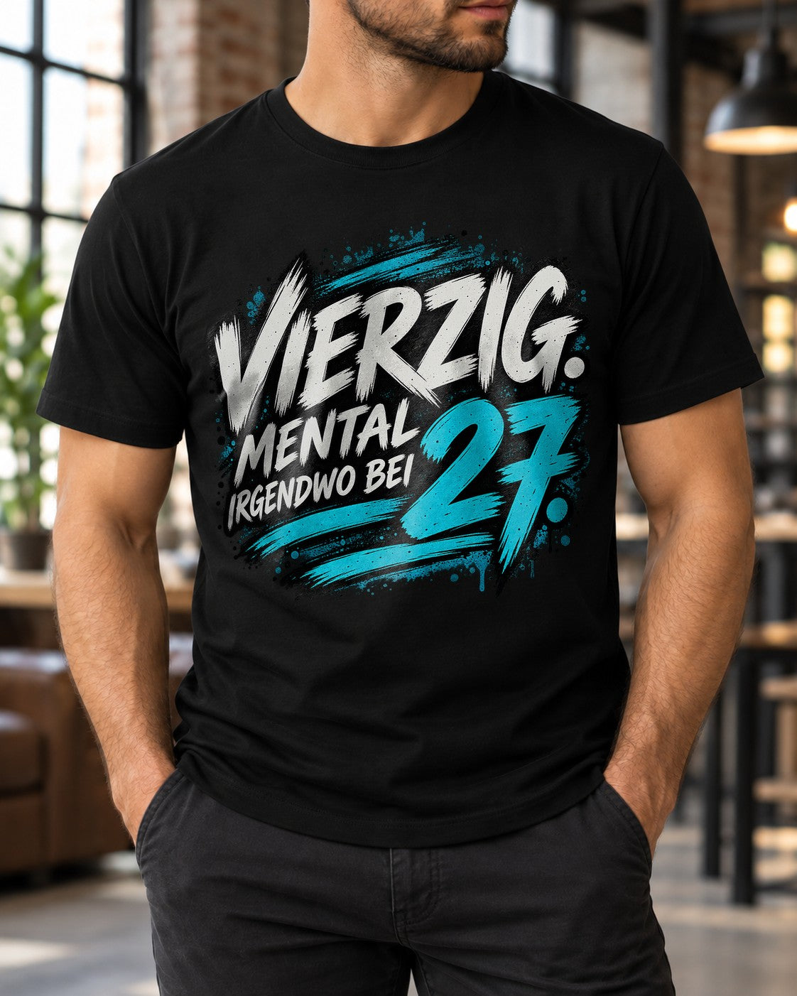 Cuarenta Mental En Algún Lugar A Los 27 Camiseta Para Hombre Divertida Cumpleaños 40 Camiseta Divertida Regalo Para El 40.º Cumpleaños