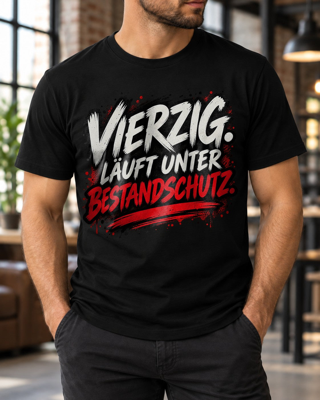Camiseta divertida para el 40. cumpleaños de hombre – Camiseta con la frase «Los cuarenta tienen derecho de autor» negra, regalo para hombre