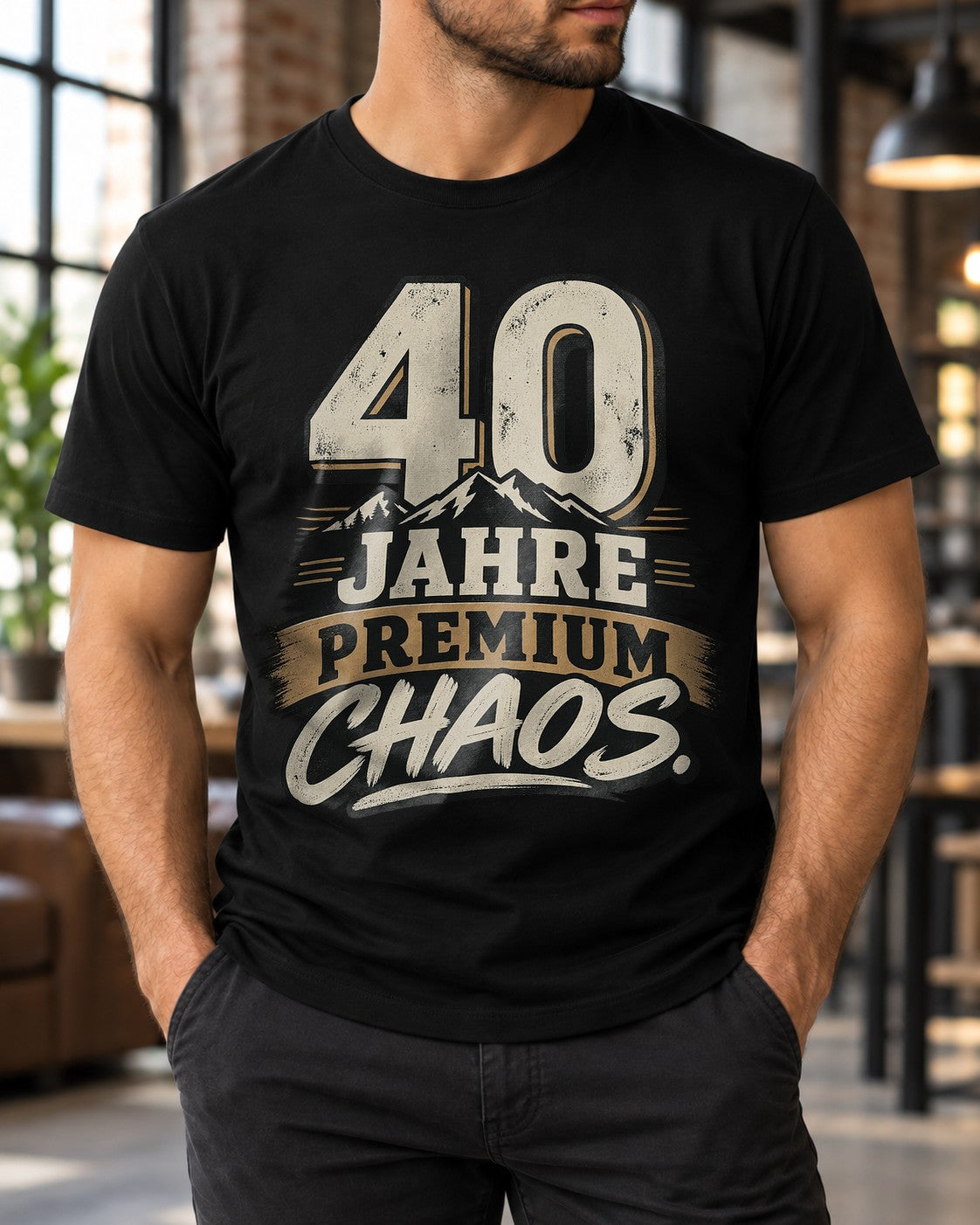 Camiseta Premium «40 años de caos» para hombre, divertida camiseta de 40.º cumpleaños, regalo para el cuadragésimo aniversario, camiseta vintage con mensaje